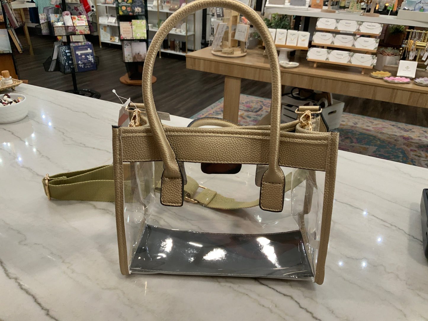 Gold Clear Square Mini Tote