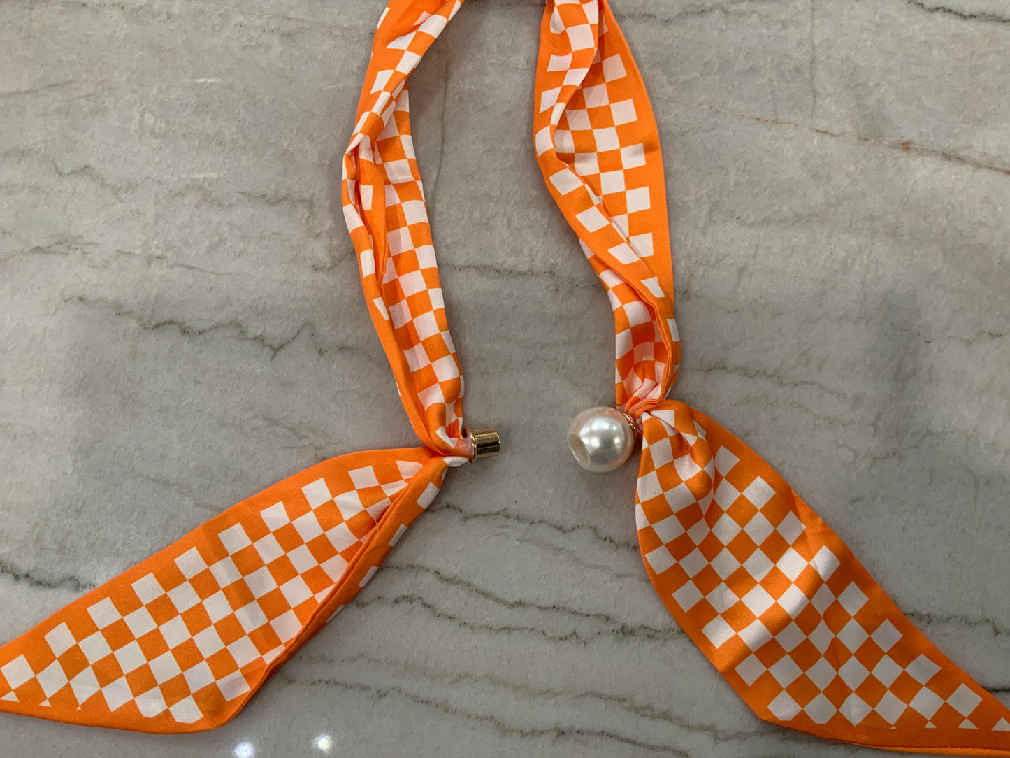 Checkered orange Magnetic Scarf