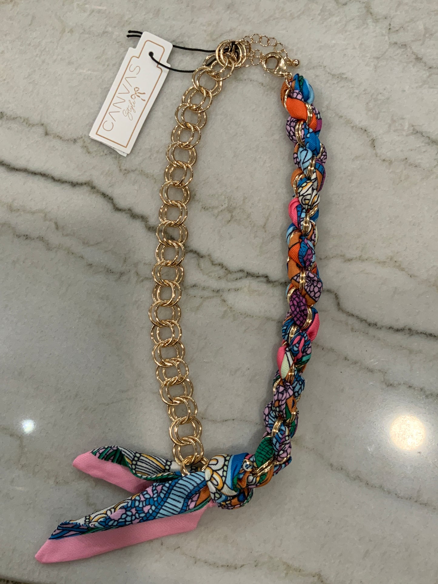 Noelle Scarf Multi Color Necklace Chain