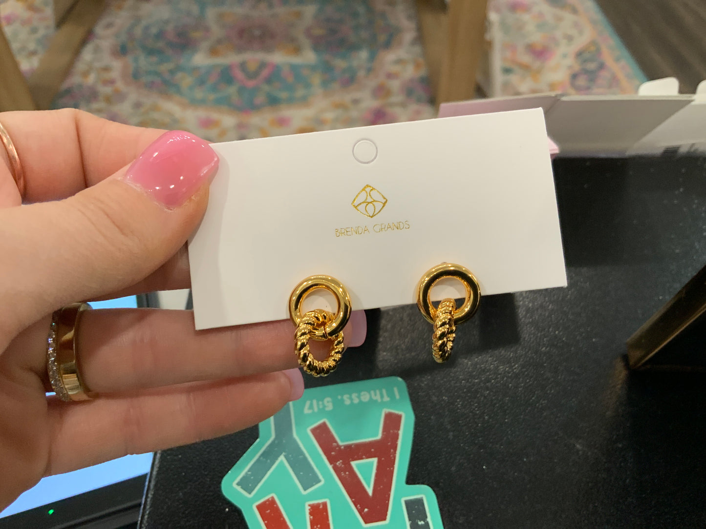 18K Gold Twist Link Studs