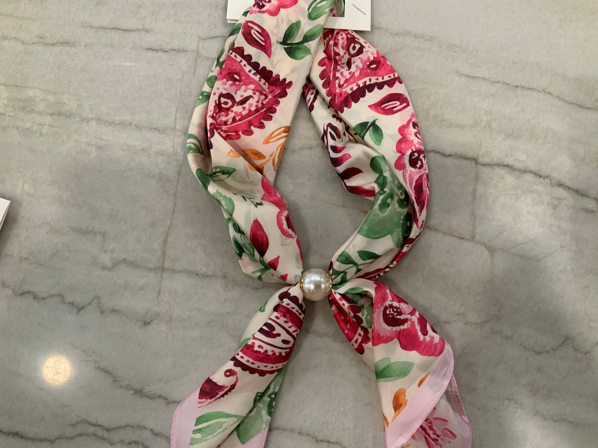Pink Floral Ready-to-wear Magnetic Scarf