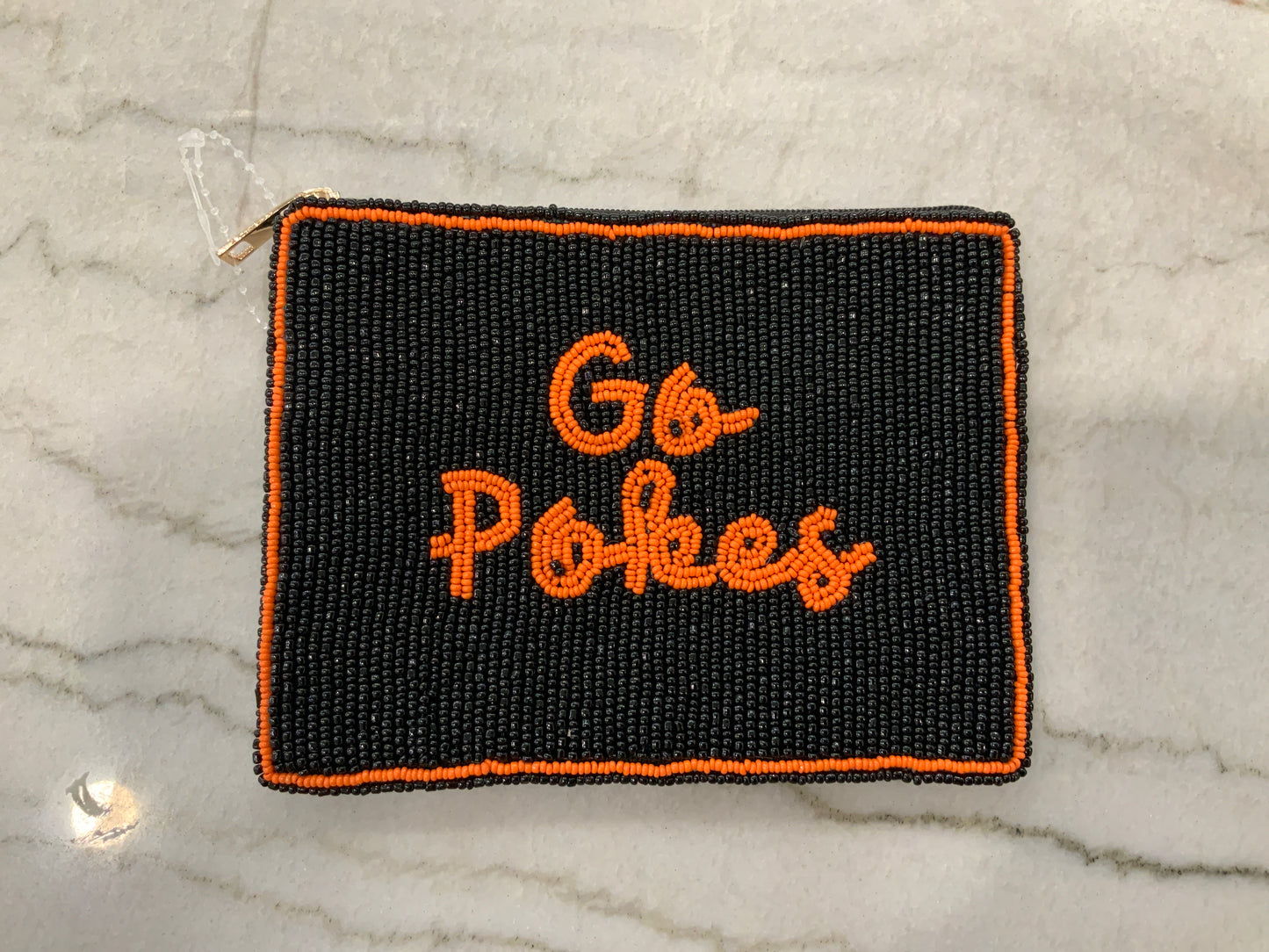 Go Pokes Hand beaded Pouch
