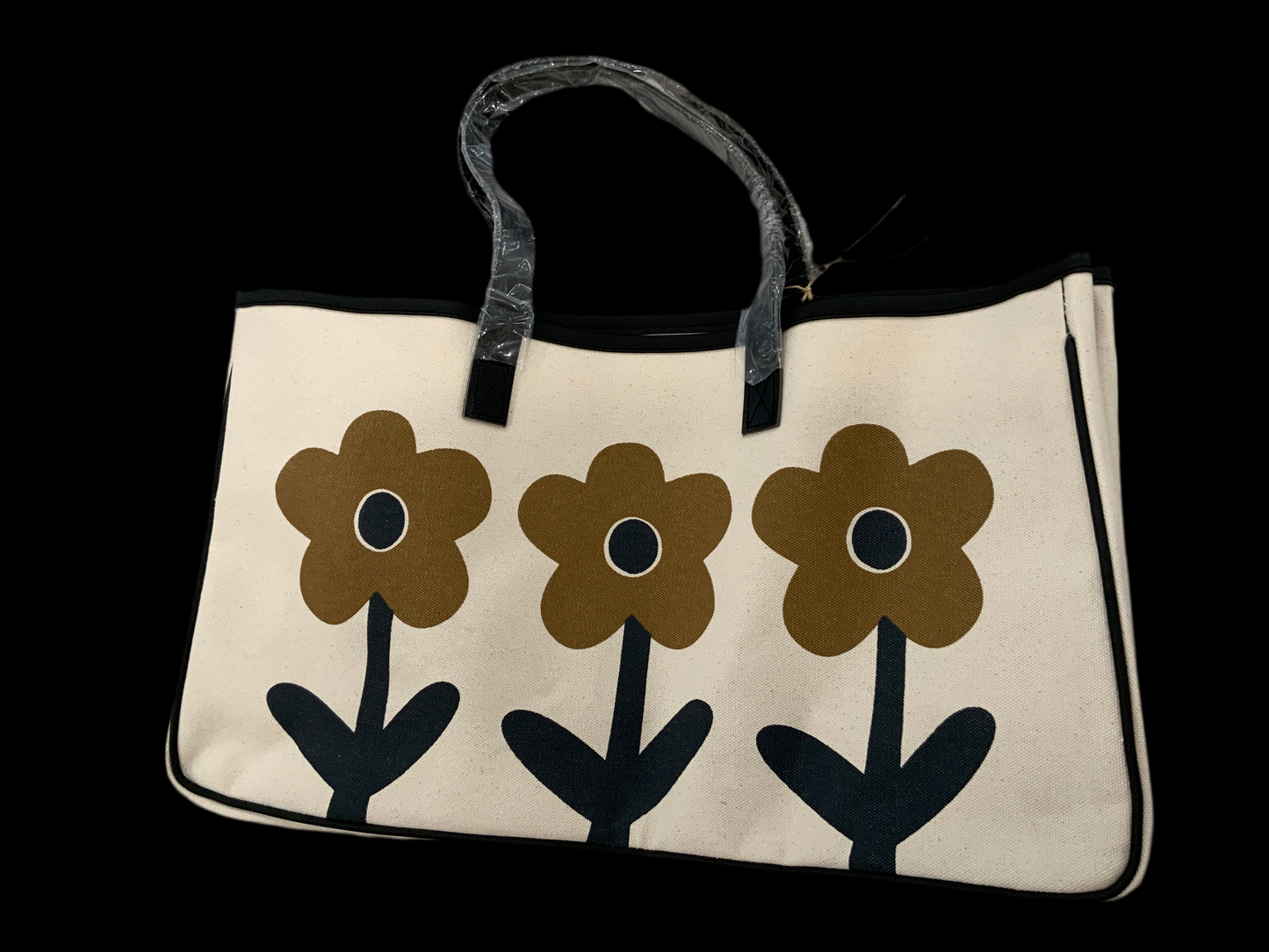 Brown Flower Tote Bag