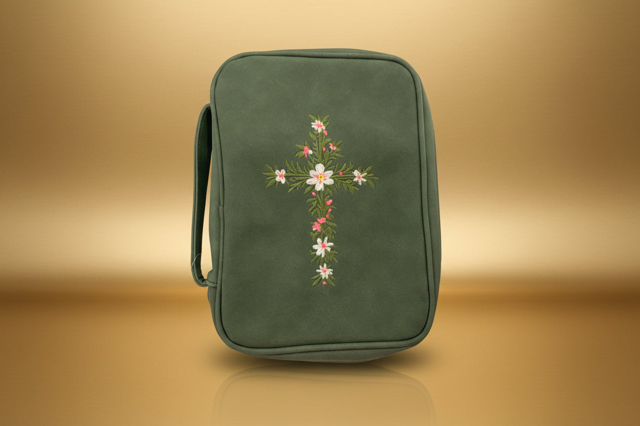 Embroidered Cross Bible Cover
