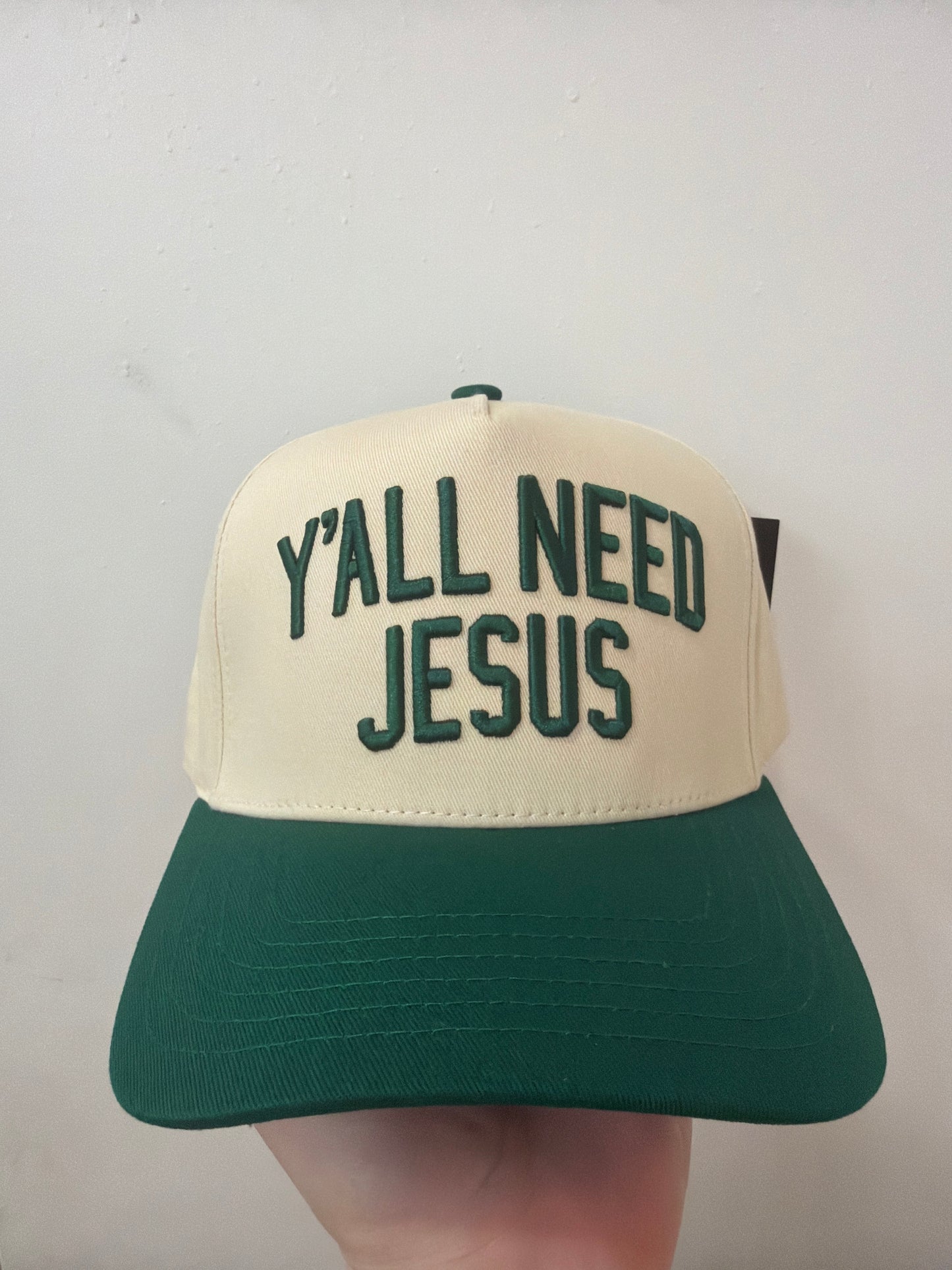 Y’all Need Jesus Green Hat (117)