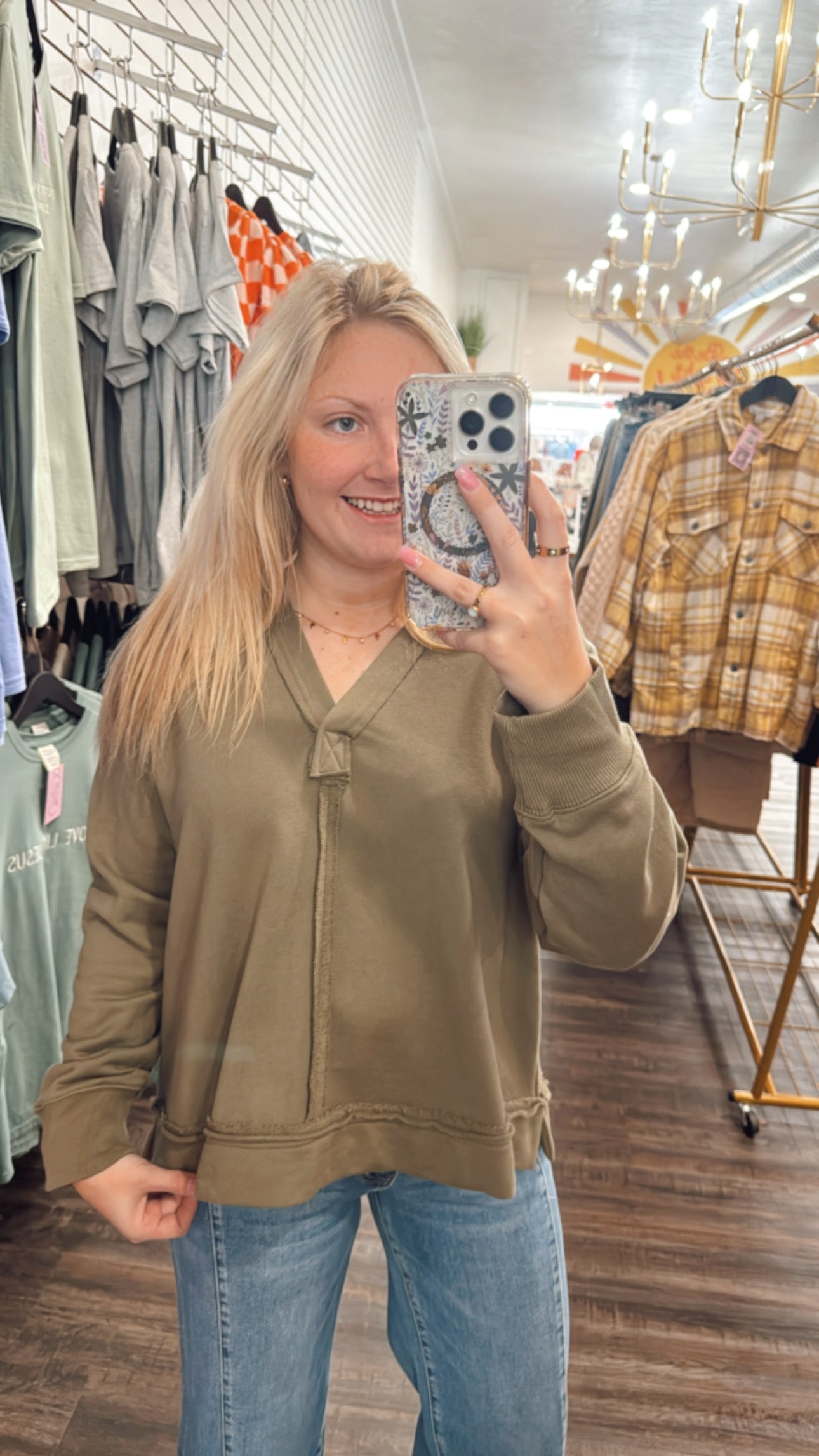 Light Olive Knit Top