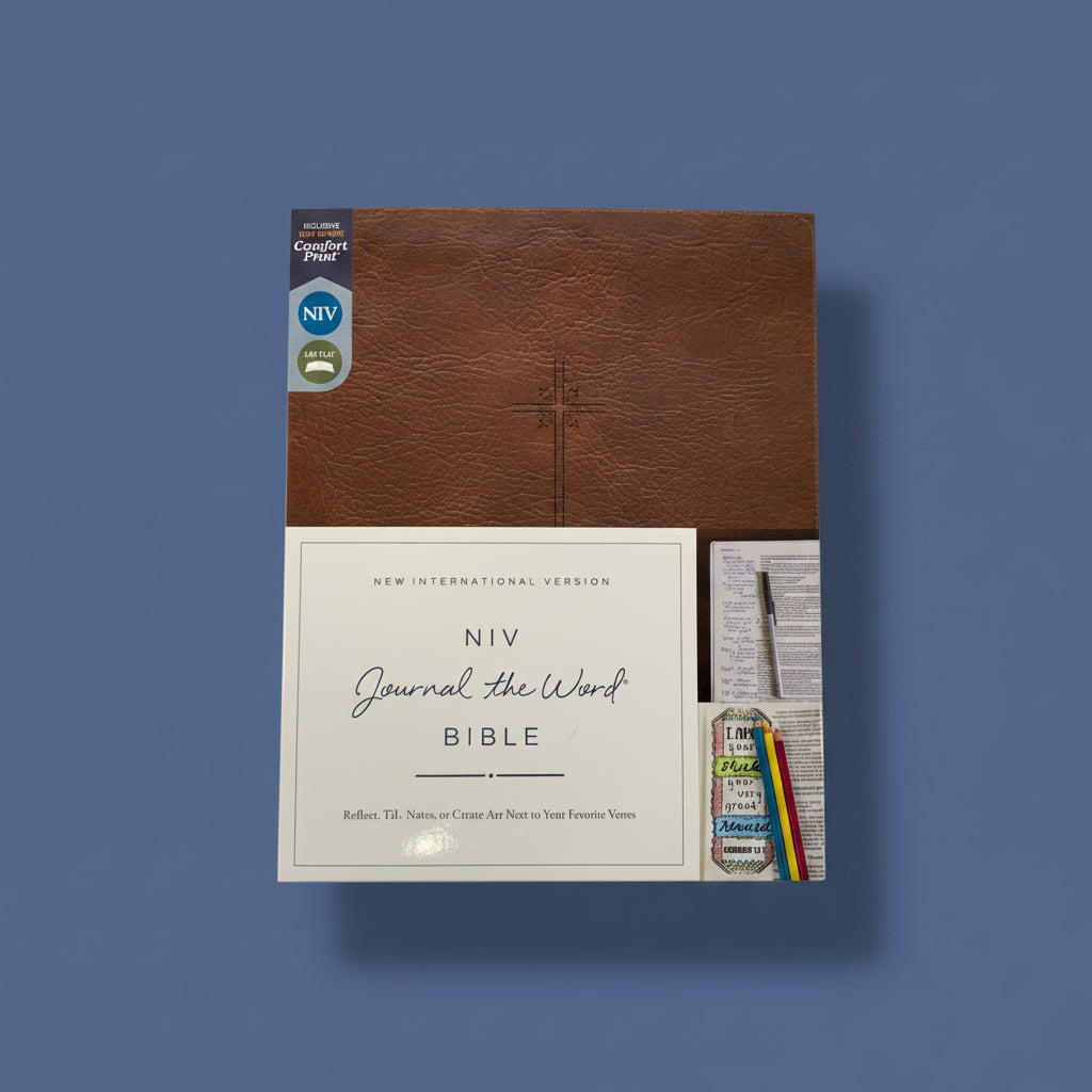 NIV Journal The Word Brown Leather