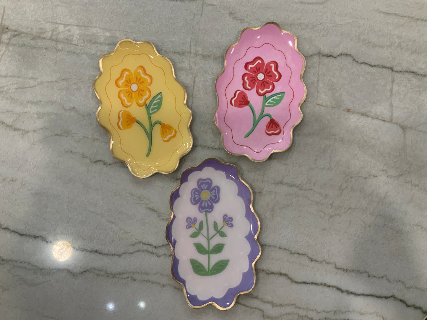 Assorted Floral Trinket Trays
