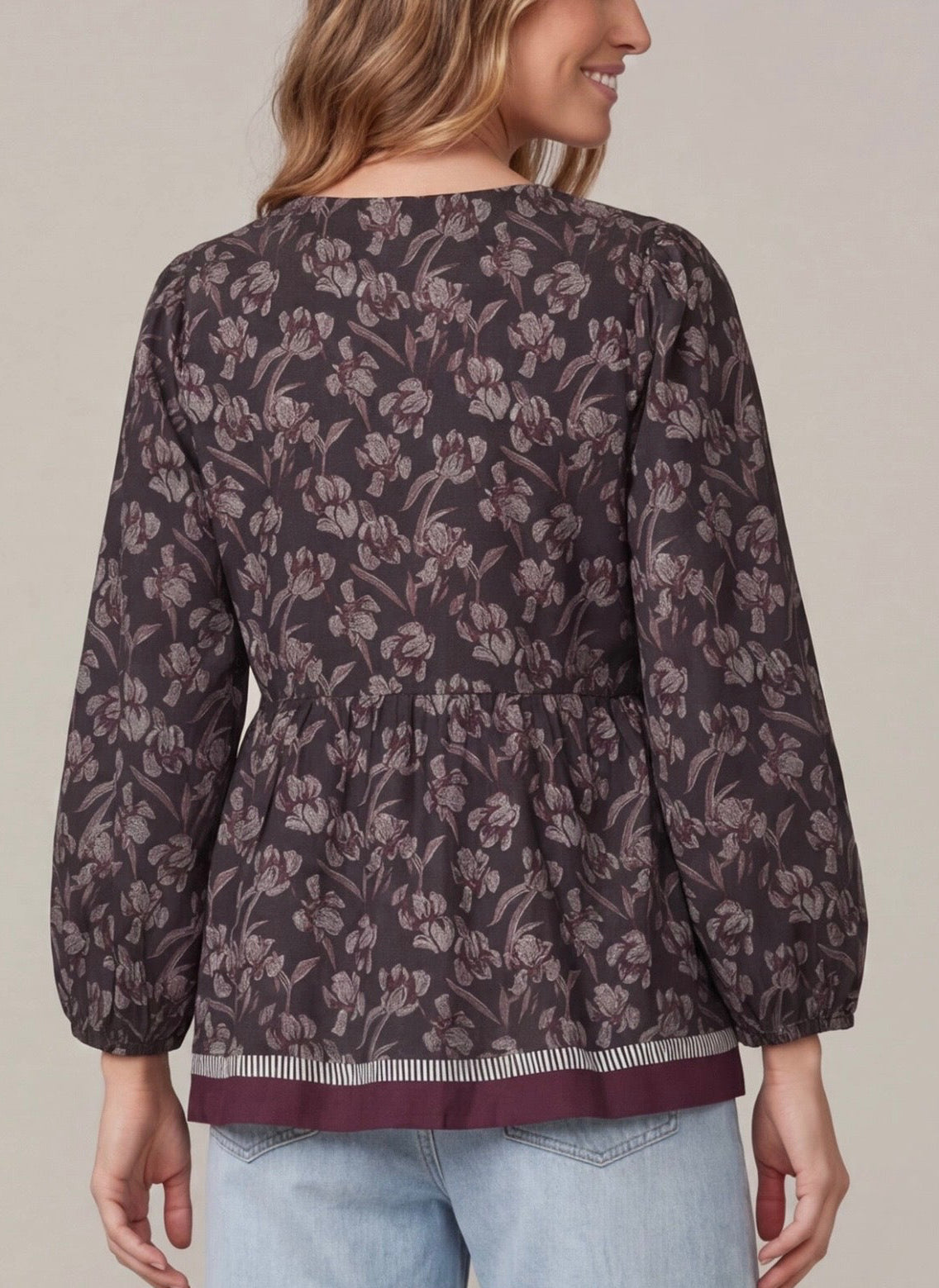 Crisp Mornings Charcoal Blouse