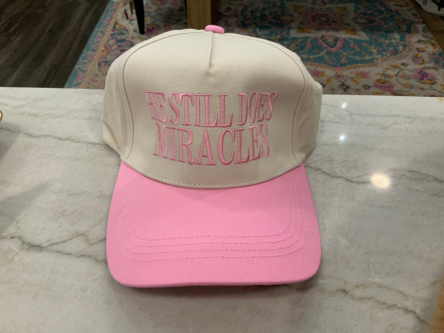 He Still Does Miracles Hat - Light Pink