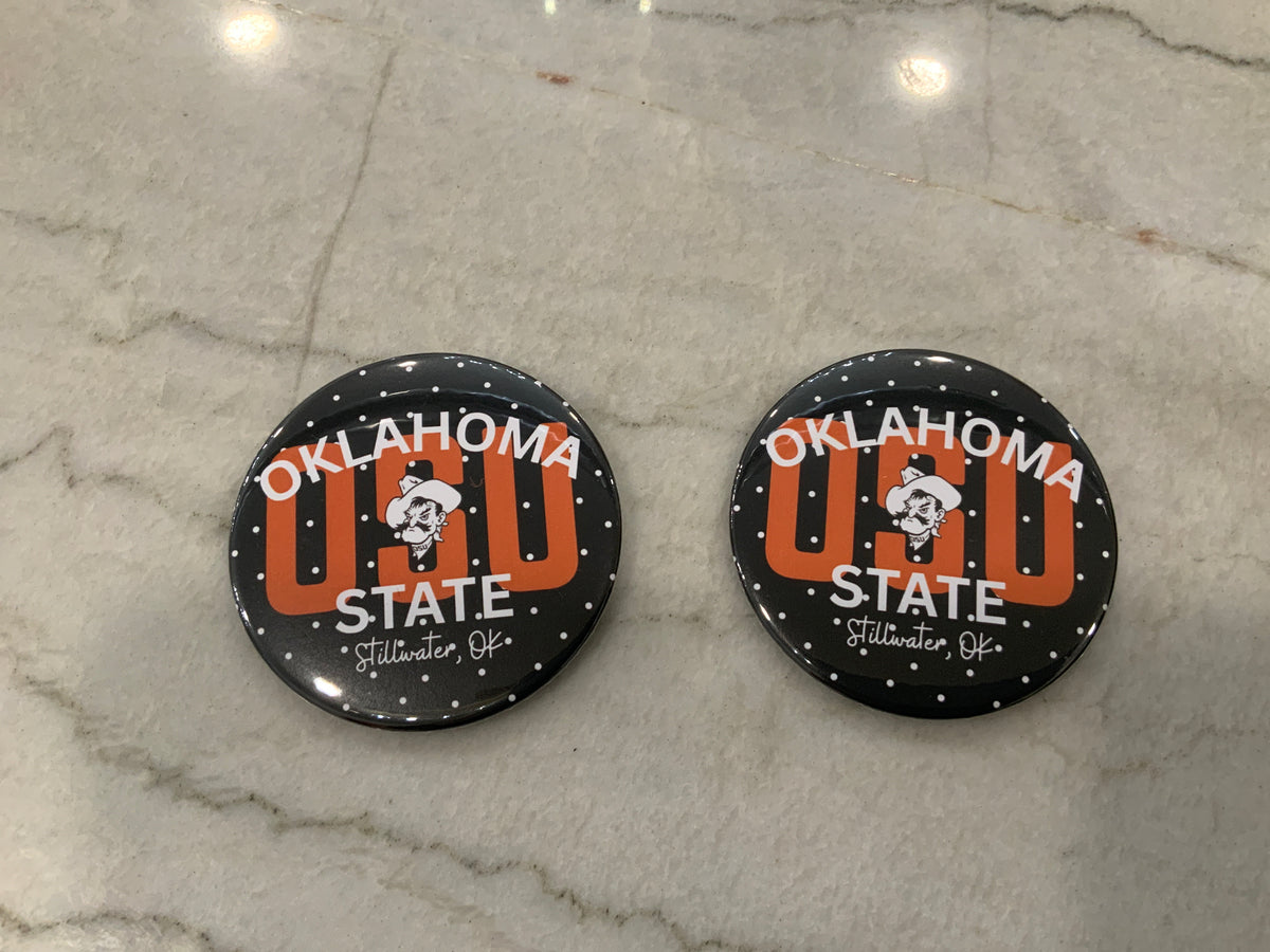 Okstate OSU Black Button