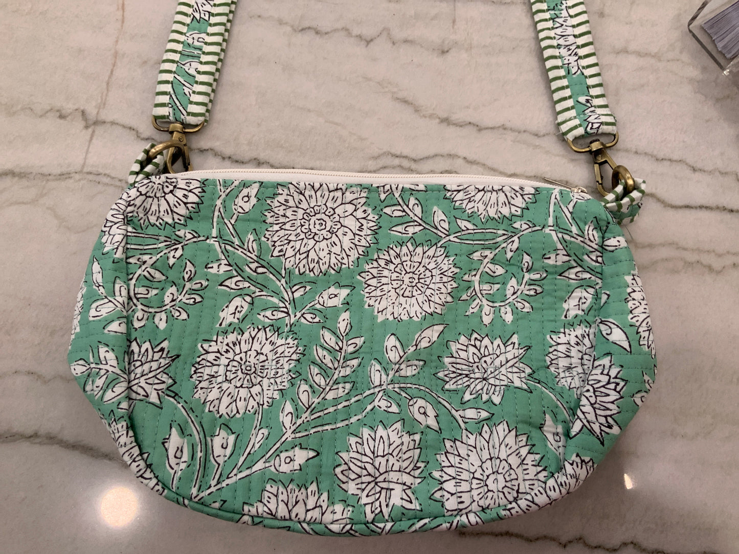 Sage Blooms Quilted Purse