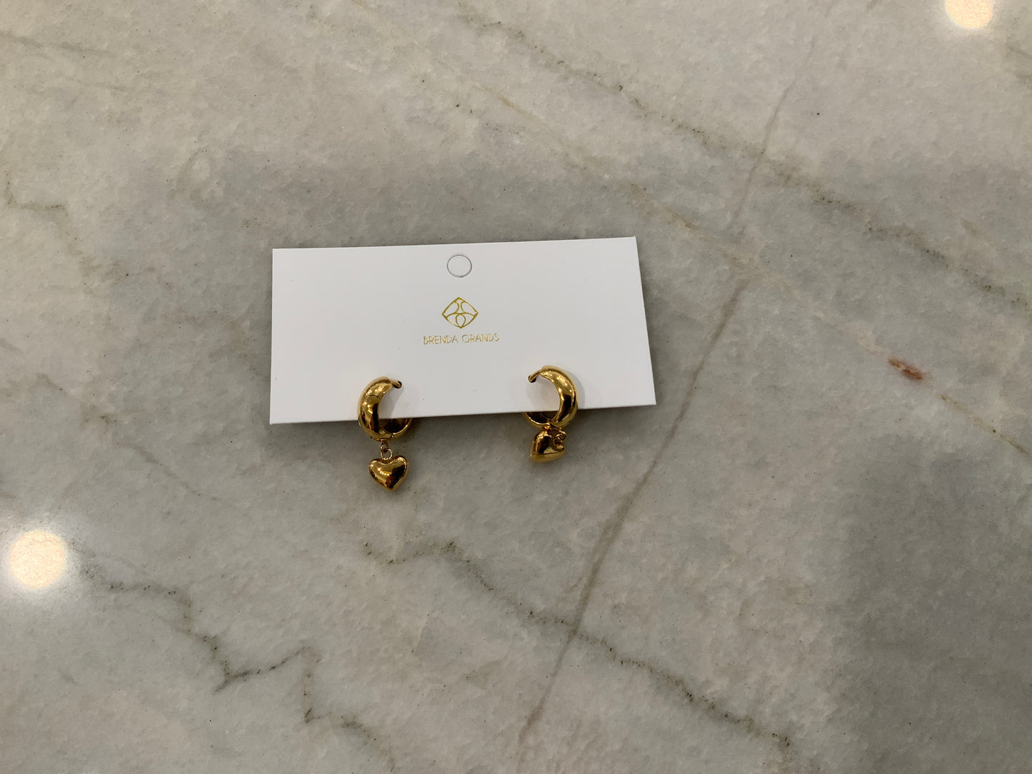 Gold Heart Hoop Earrings