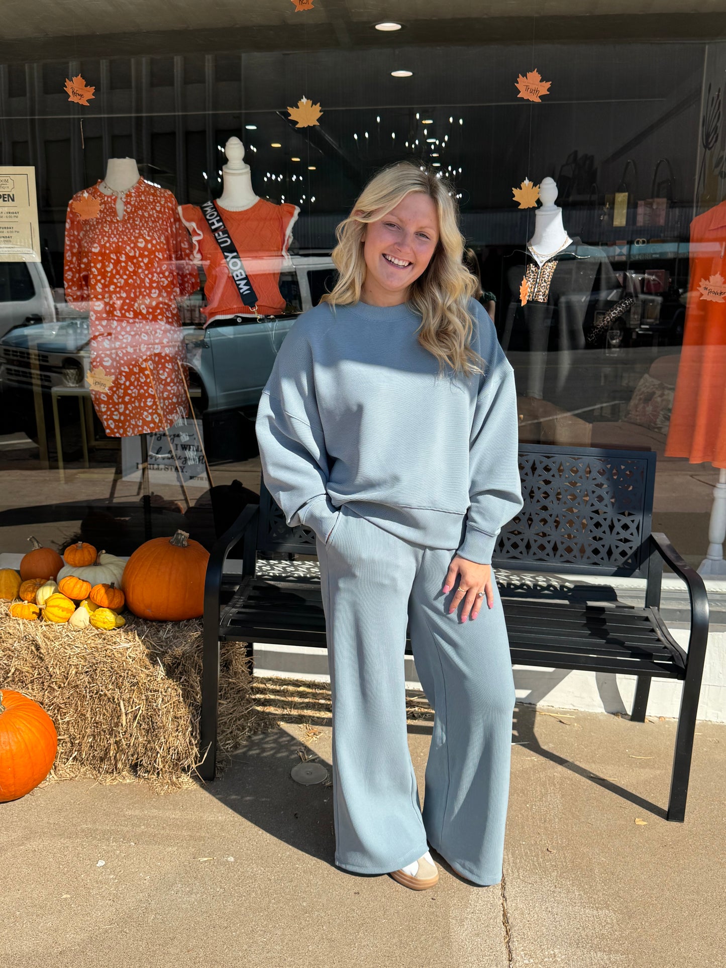 Blue Grey Ribbed Set (117)