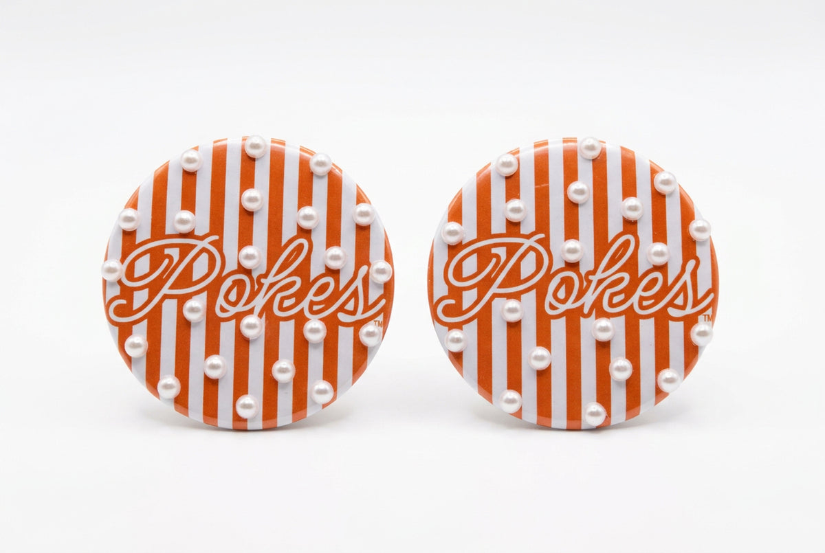 Orange Stripe Pokes Button