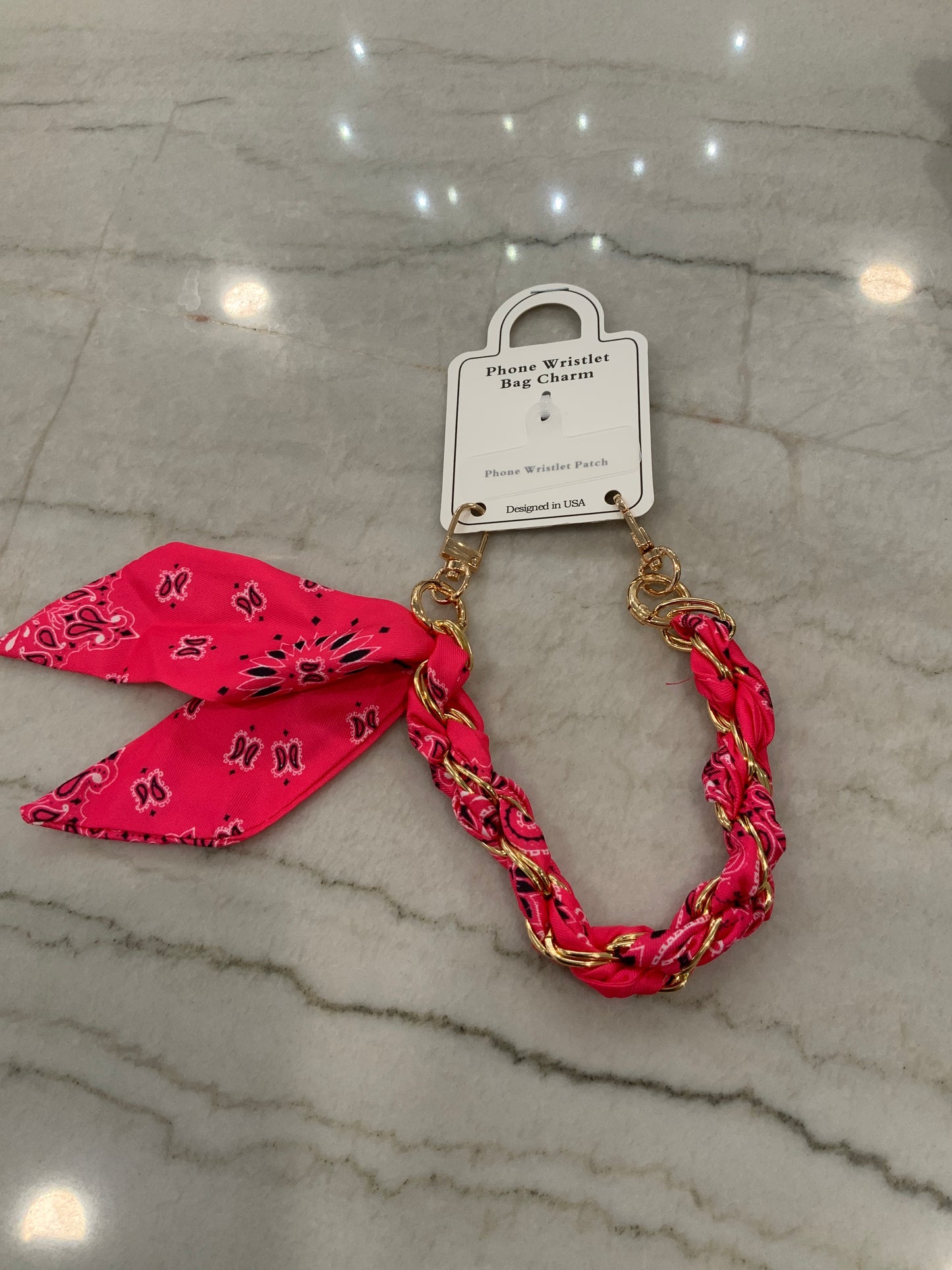 Scarf Phone Wristlet Hot Pink Bandana