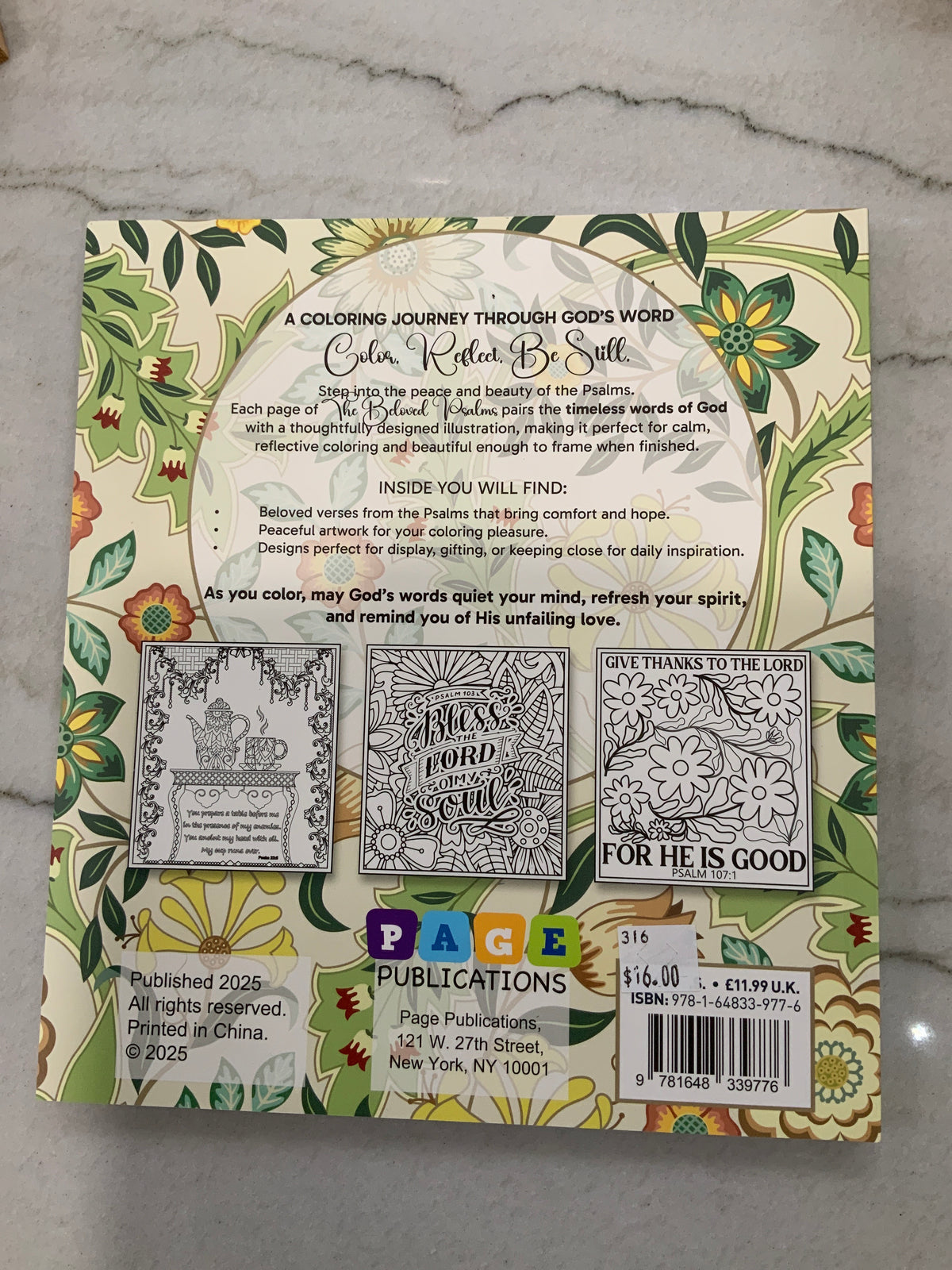 The Beloved Psalms Coloring Book