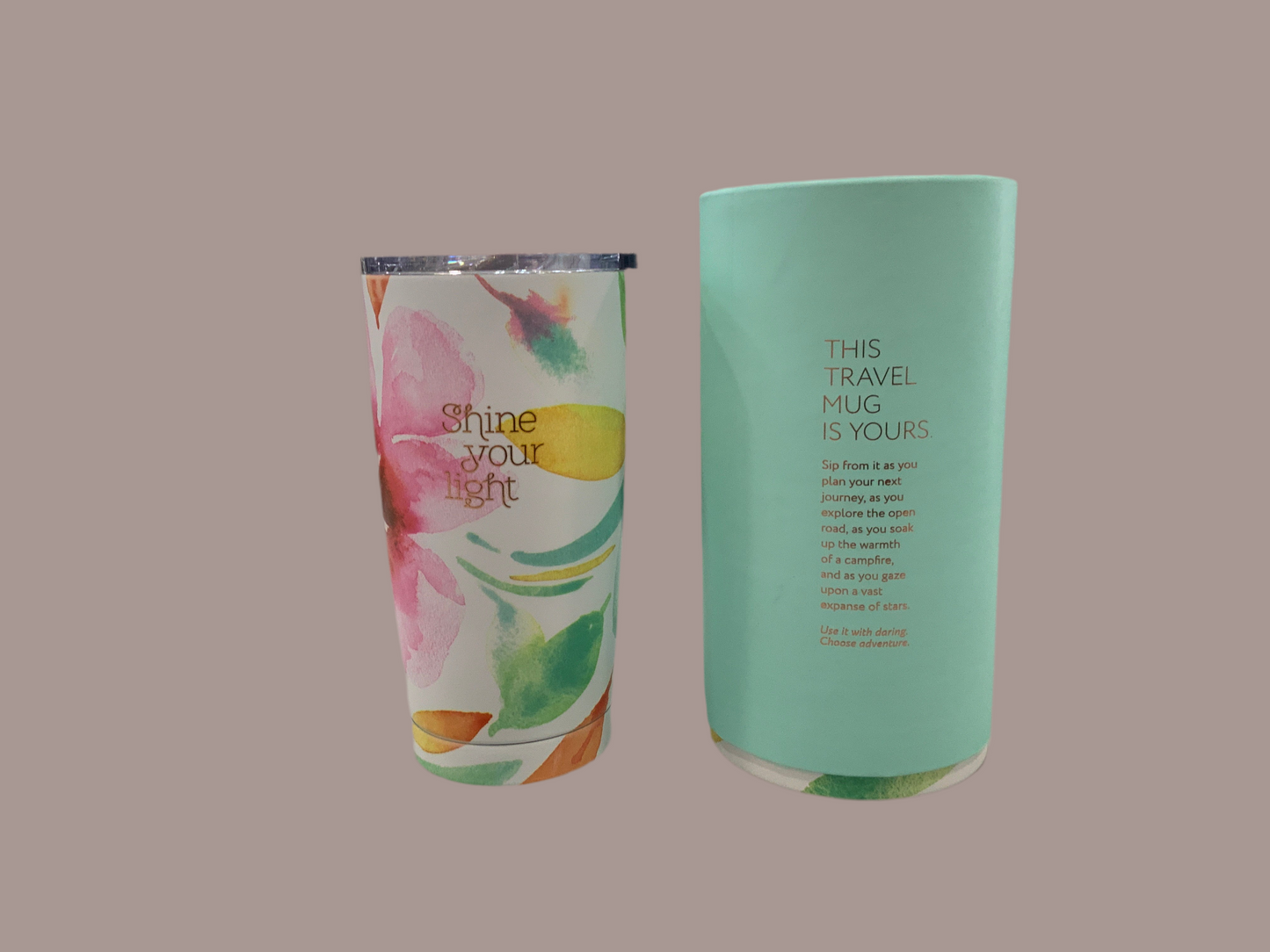 Travel Mug Pink Daisies