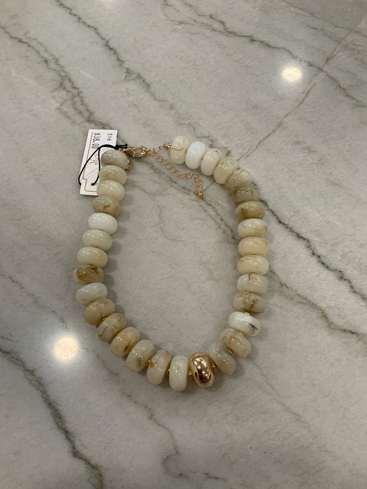 White Beaded Necklace