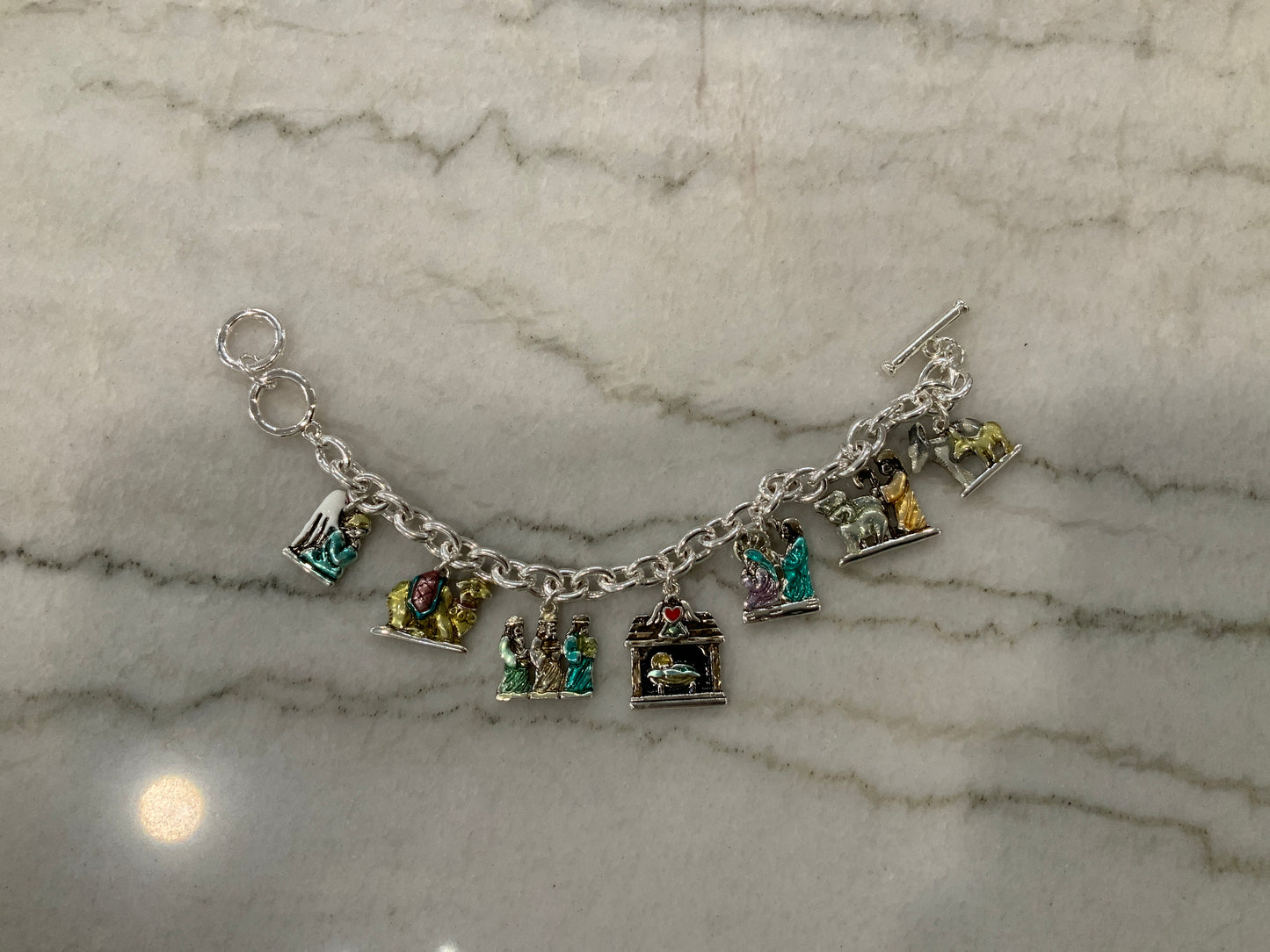 Enamel Jesus Charm Bracelet