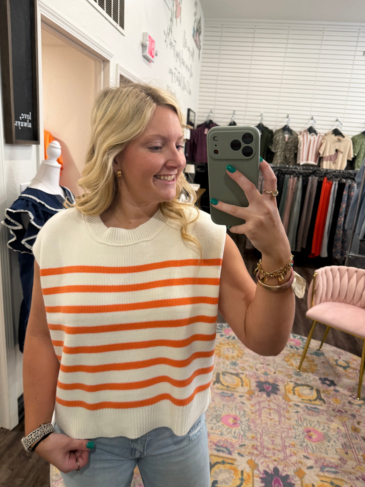 Orange Grove Stripe Sweater (117)