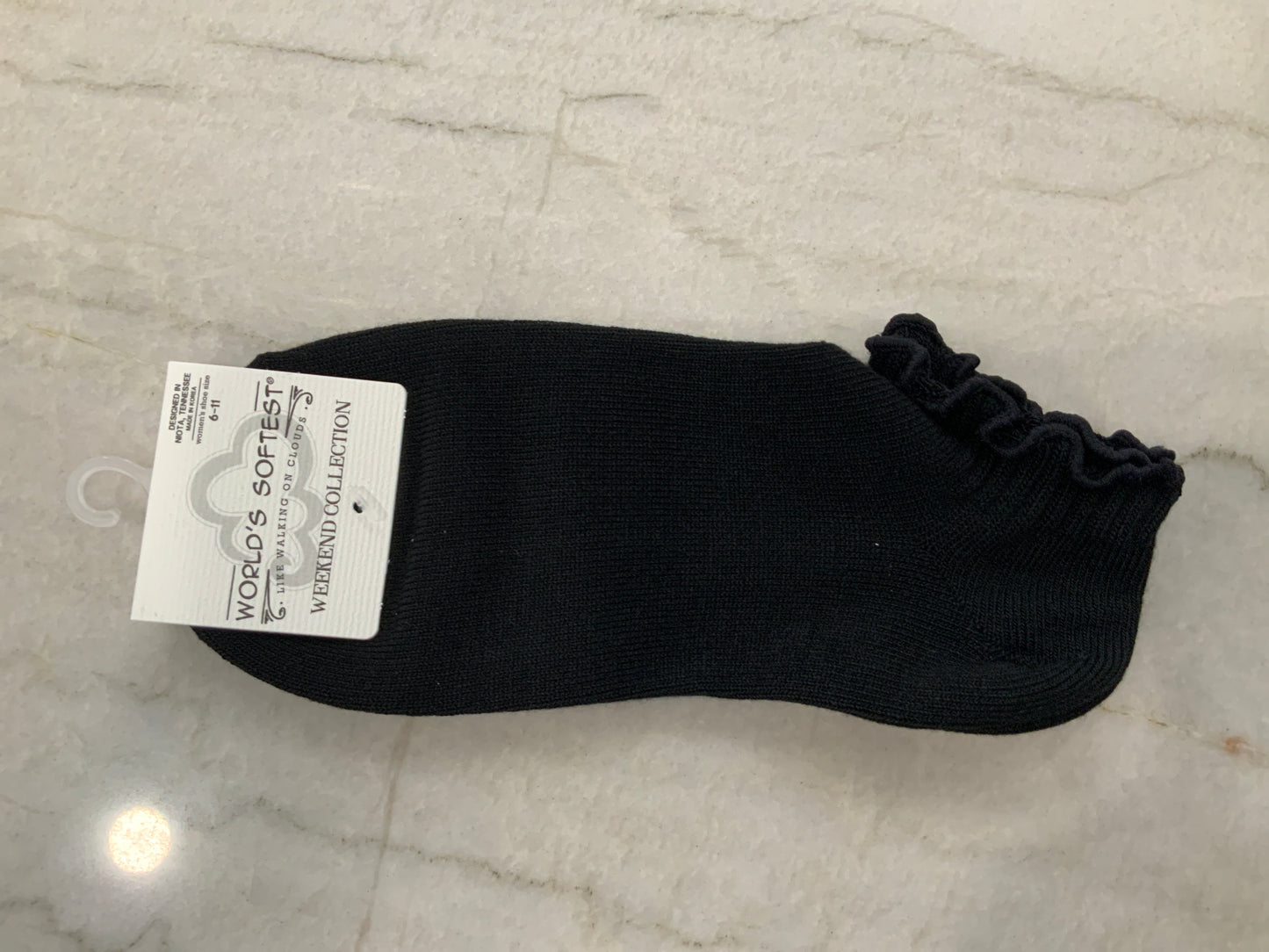 Black Ankle Ruffle Socks