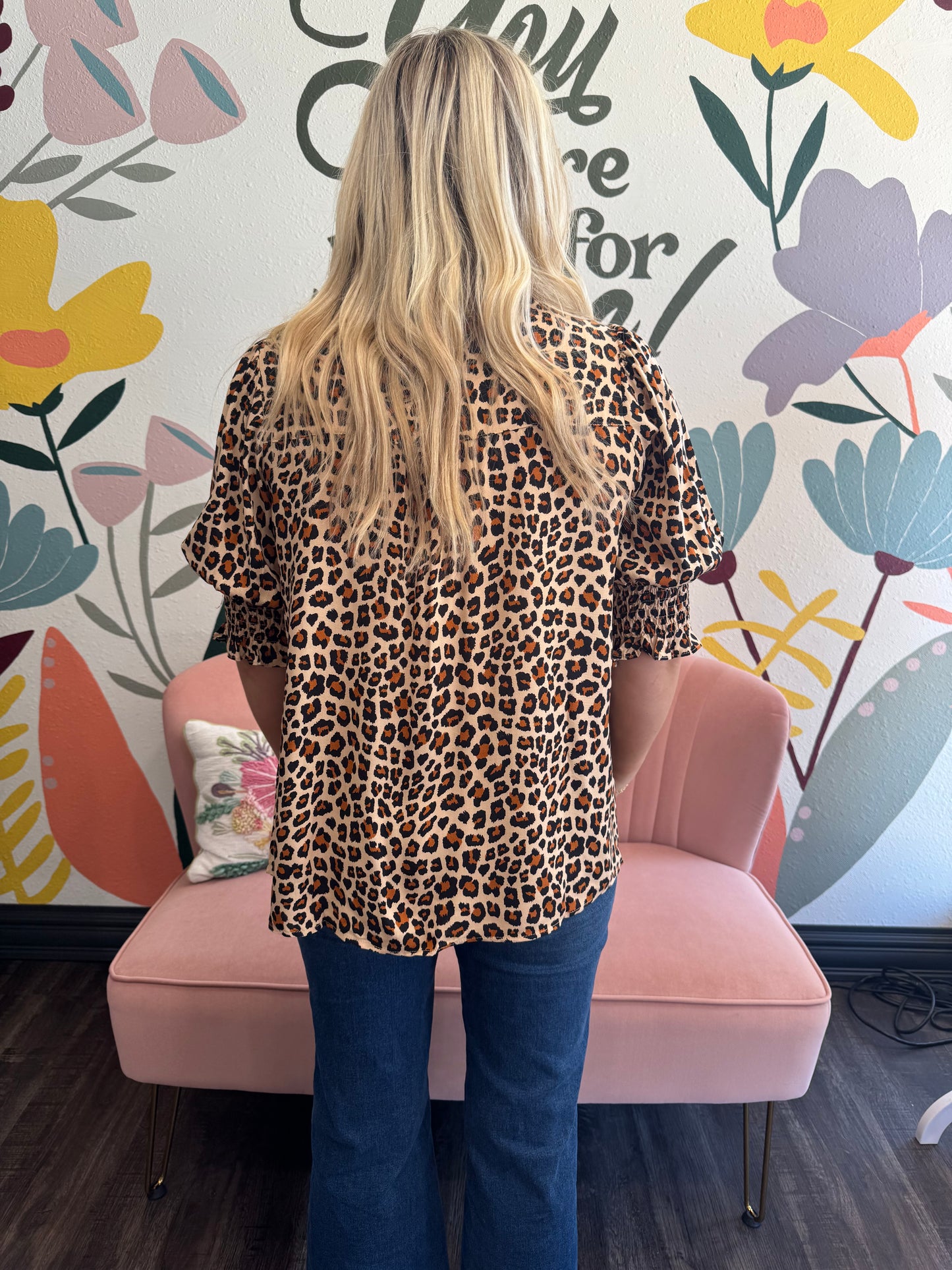 Brown Leopard Blouse