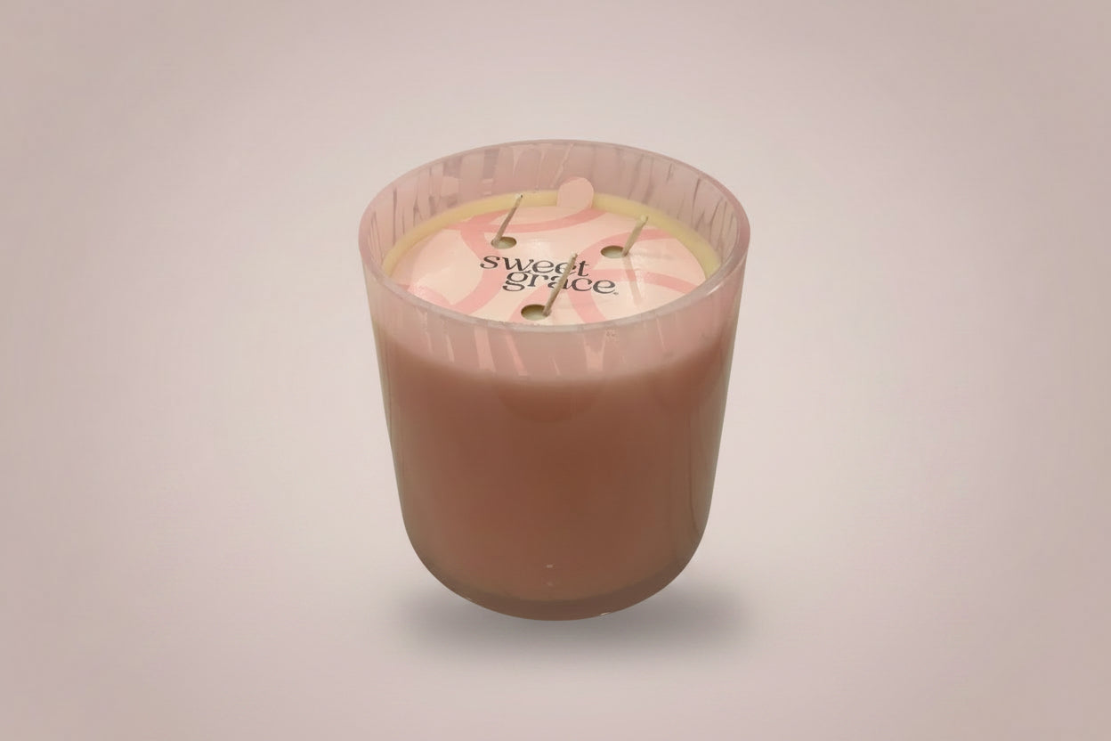 Sweet Grace Large Pink Candle