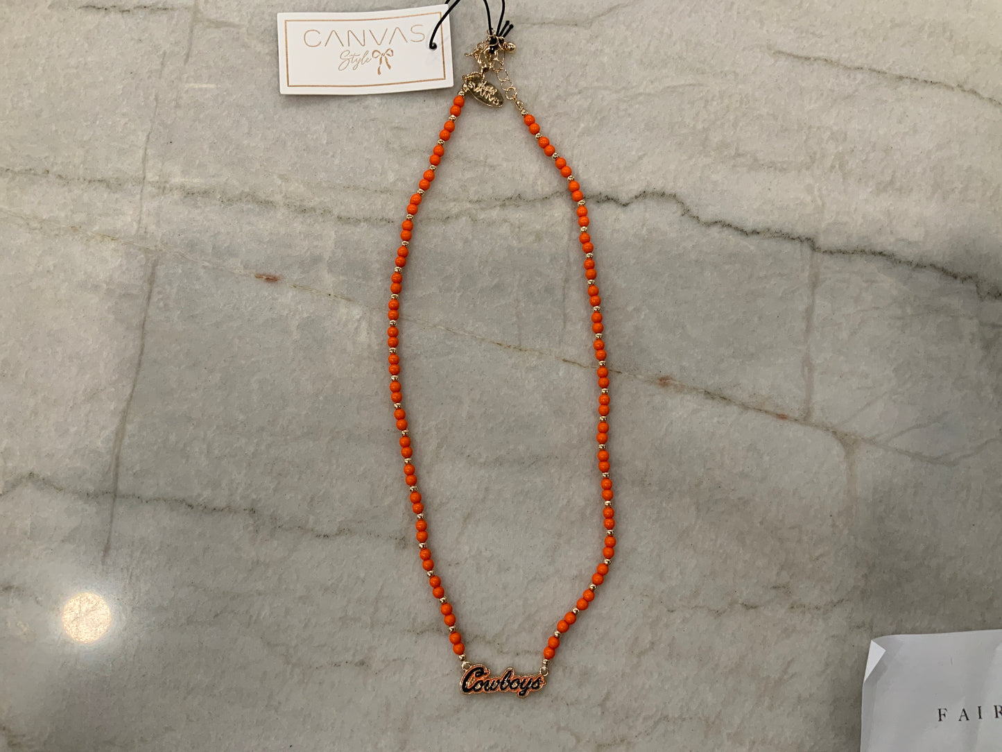 OSU Cowboys Beaded Necklace