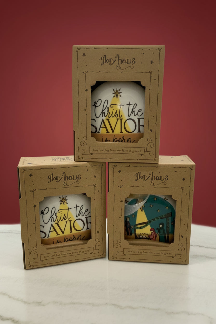 Savior is Born Puff Ornament