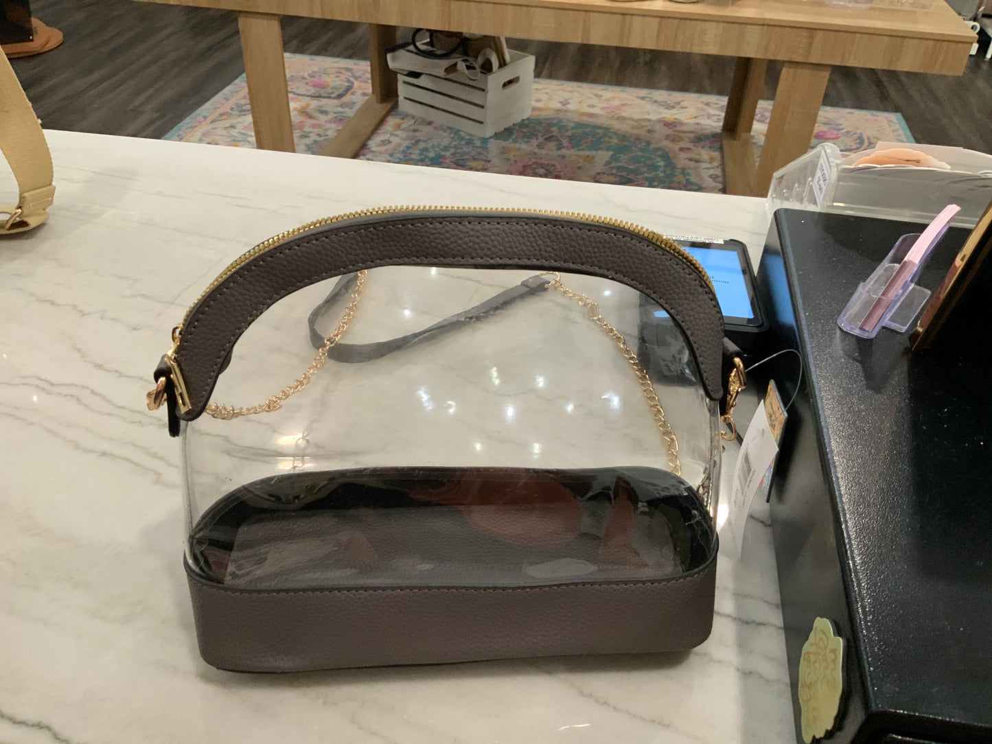 Grey Clear Stadium Bag