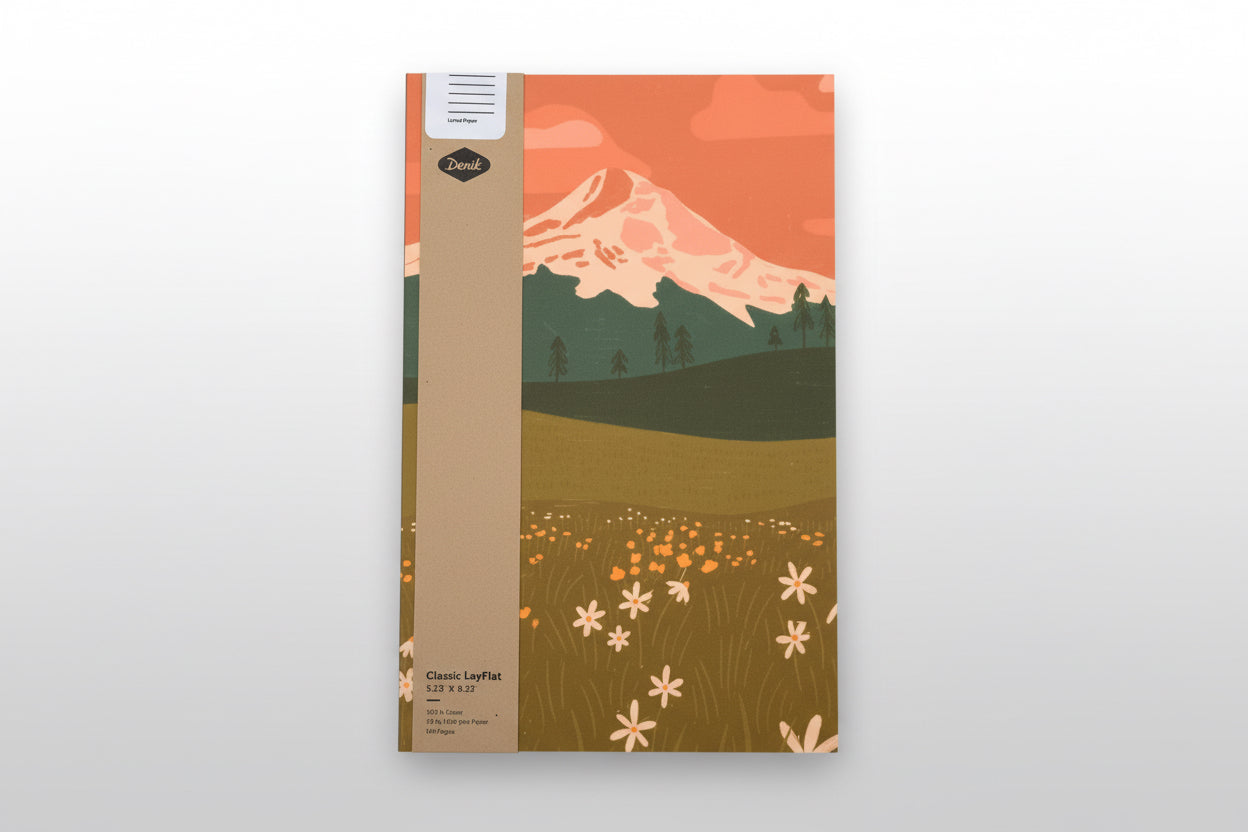 Rosy Mountain lay flat journal
