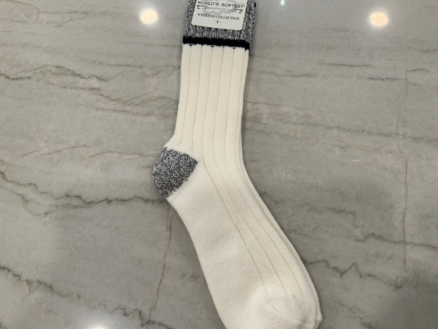 Ivory/Grey/Navy Socks