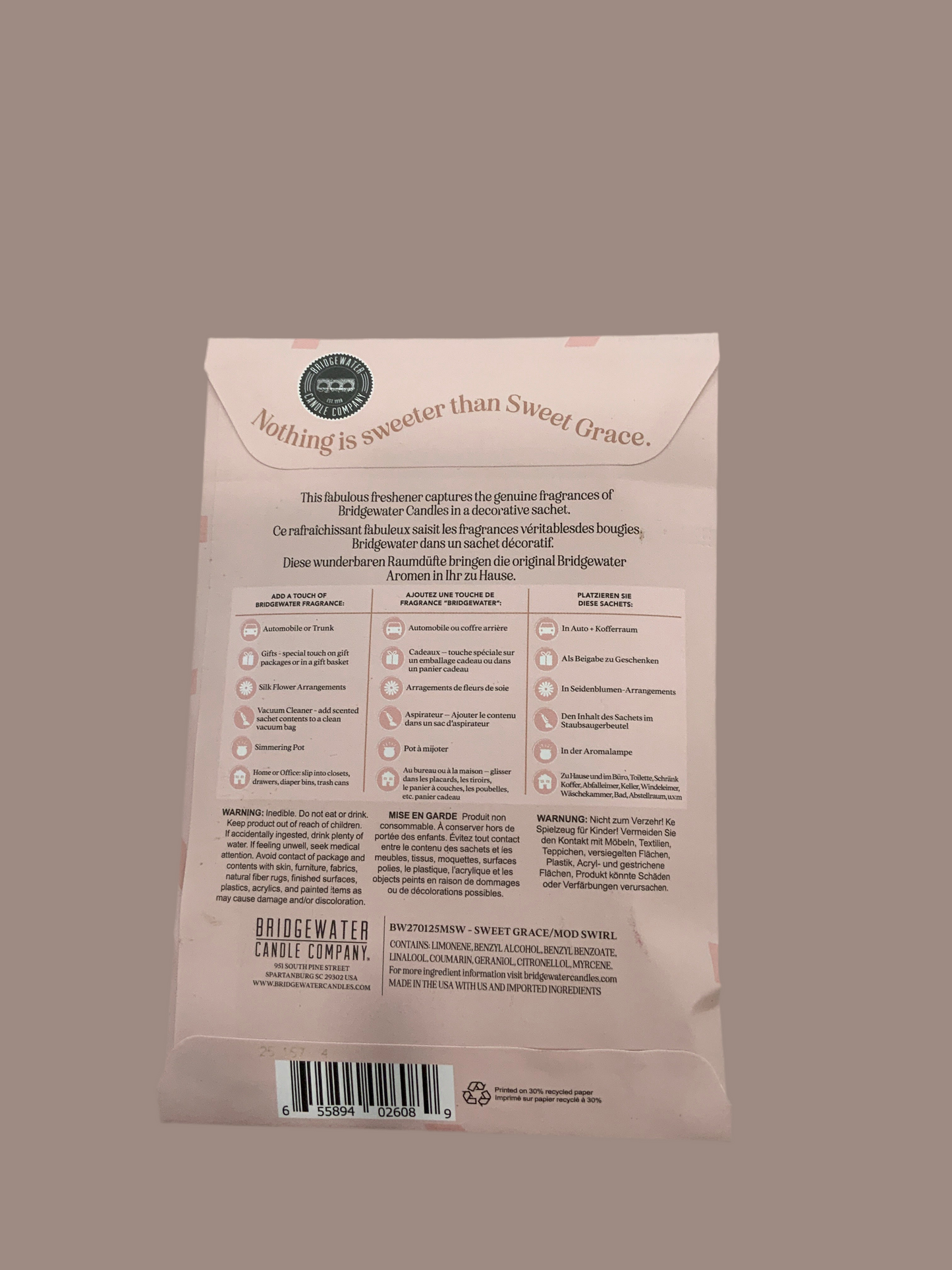 Sweet Grace Sachet Swirl