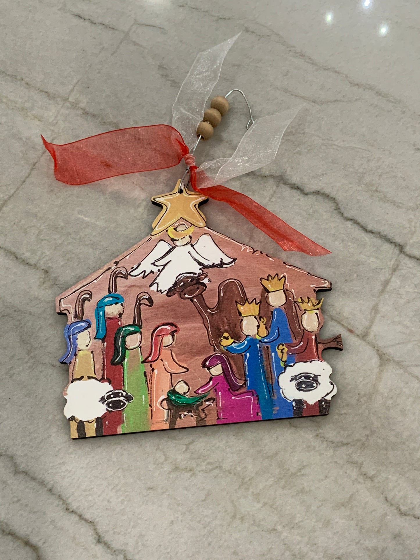 Unto Us A Child Is Born Colorful Ornament