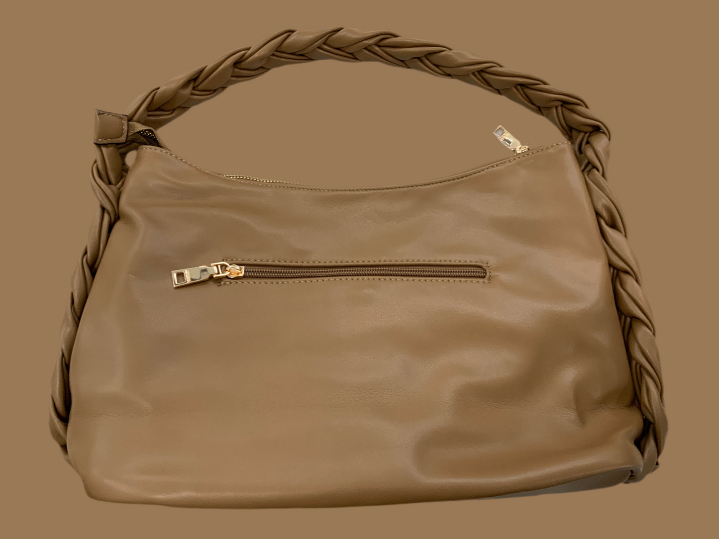 Tan Woven Leather Purse