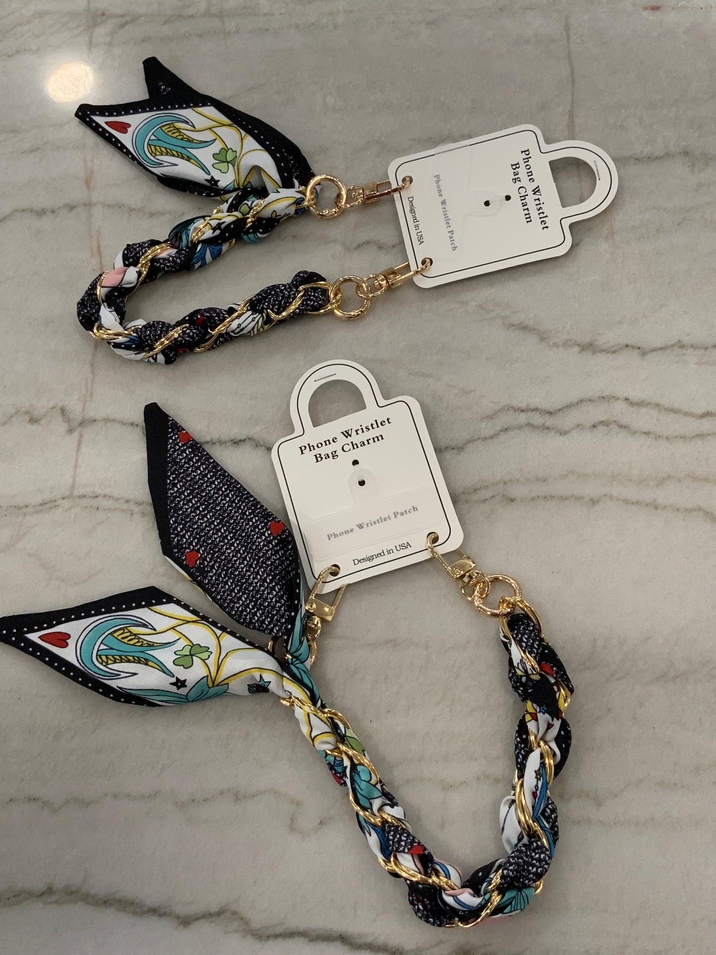 Scarf Phone Wristlet Black Multicolored