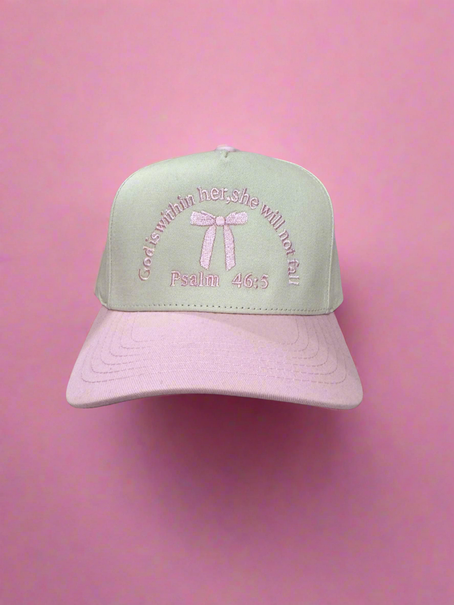 God Is Within Her Pink Embroidered Hat