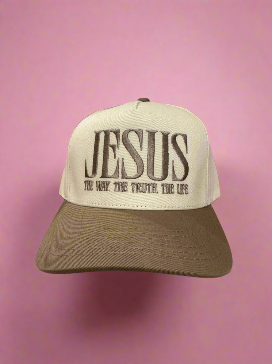 Jesus Embroidered Tan Hat