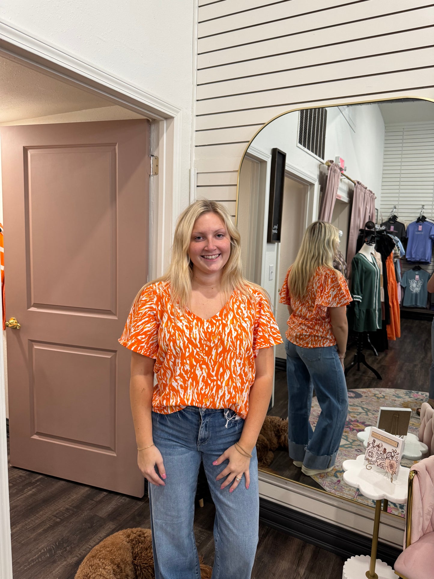 Paisley Tiger Tail Orange Blouse