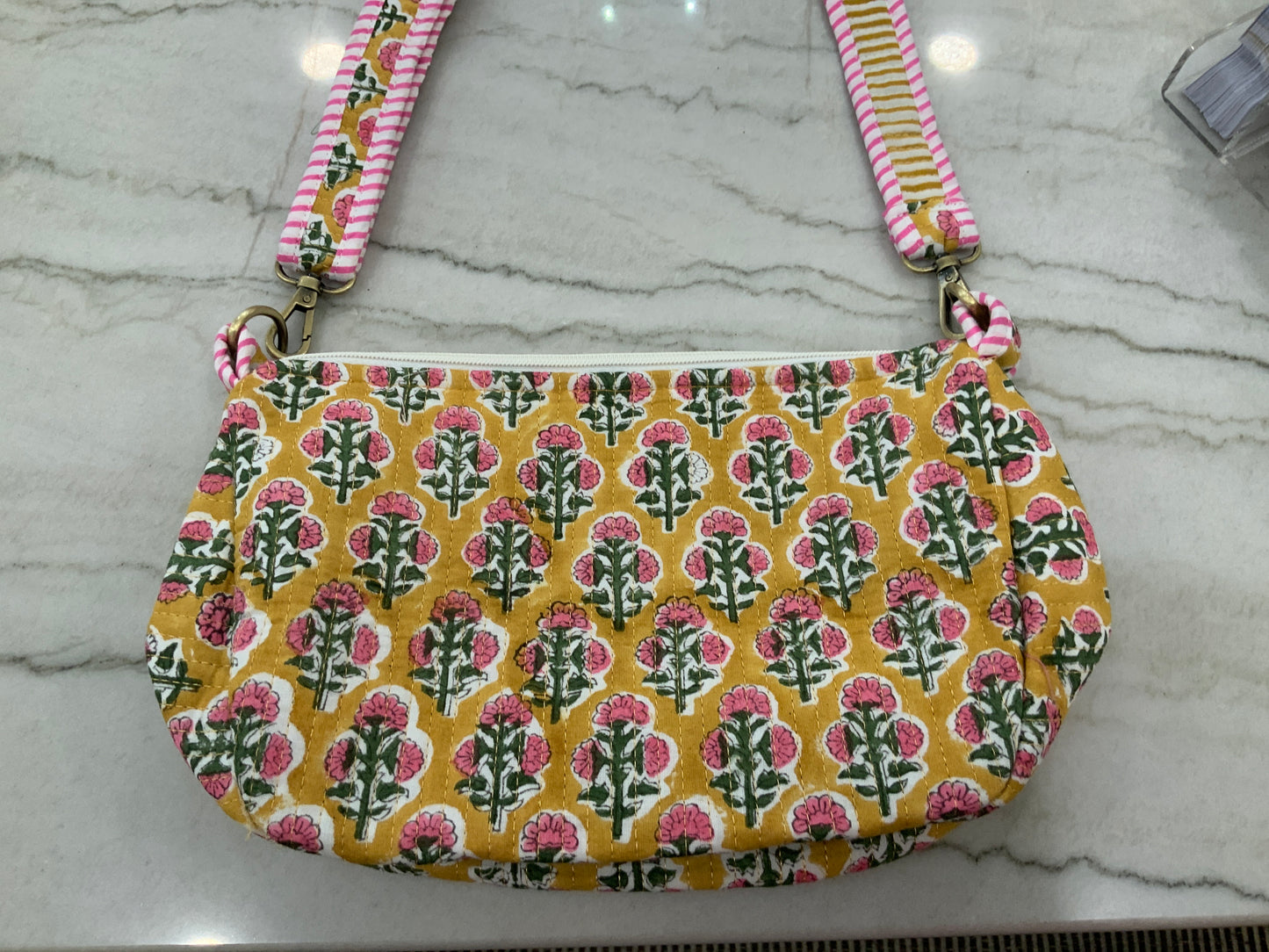 Mustard Bloom Quilted Bag