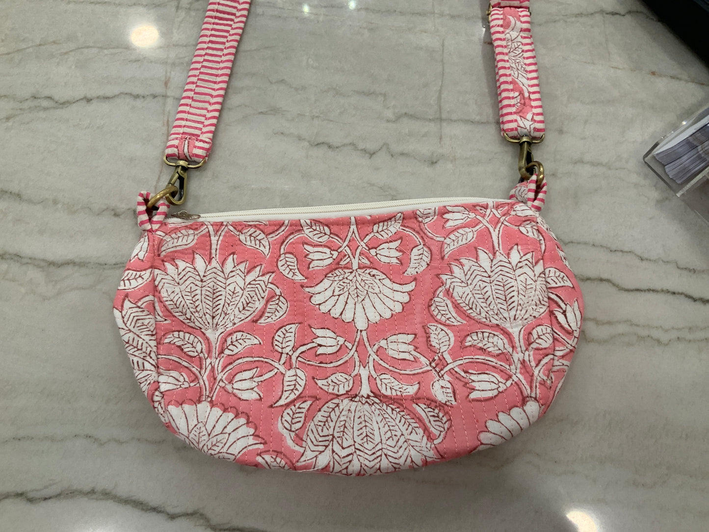 Rosewood Vine Pink Quilted Purse
