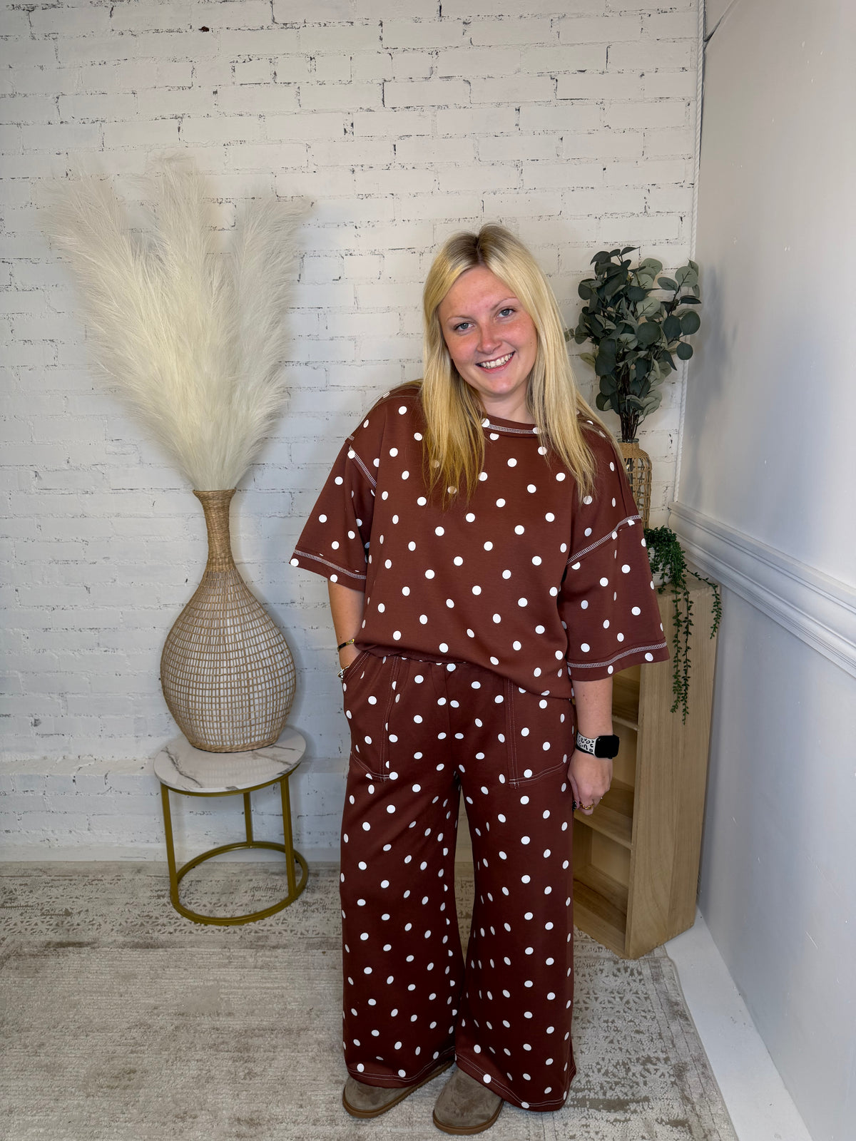 Mocha Polka Dot Set