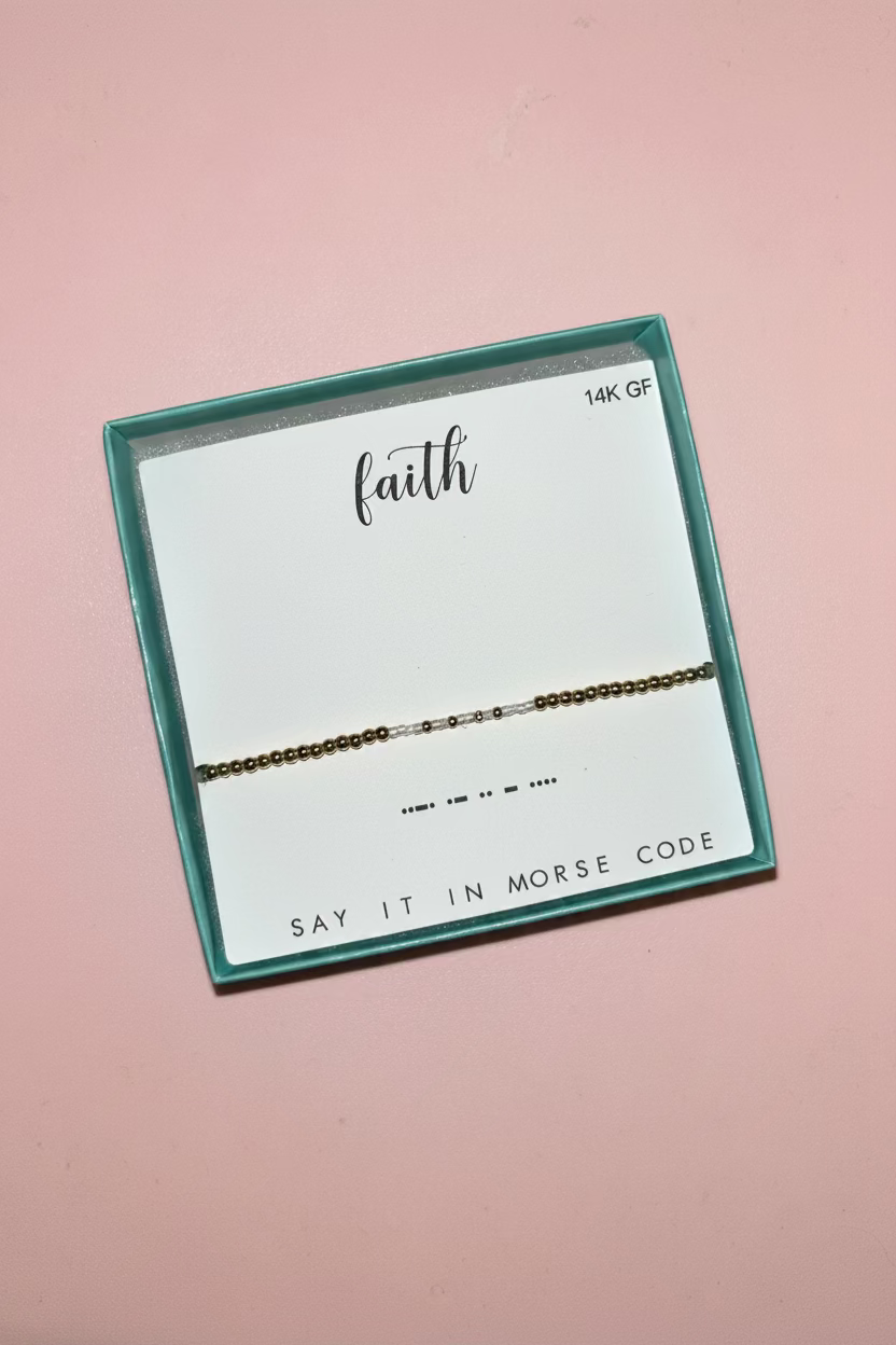 Faith Beaded Dot & Dash Bracelet