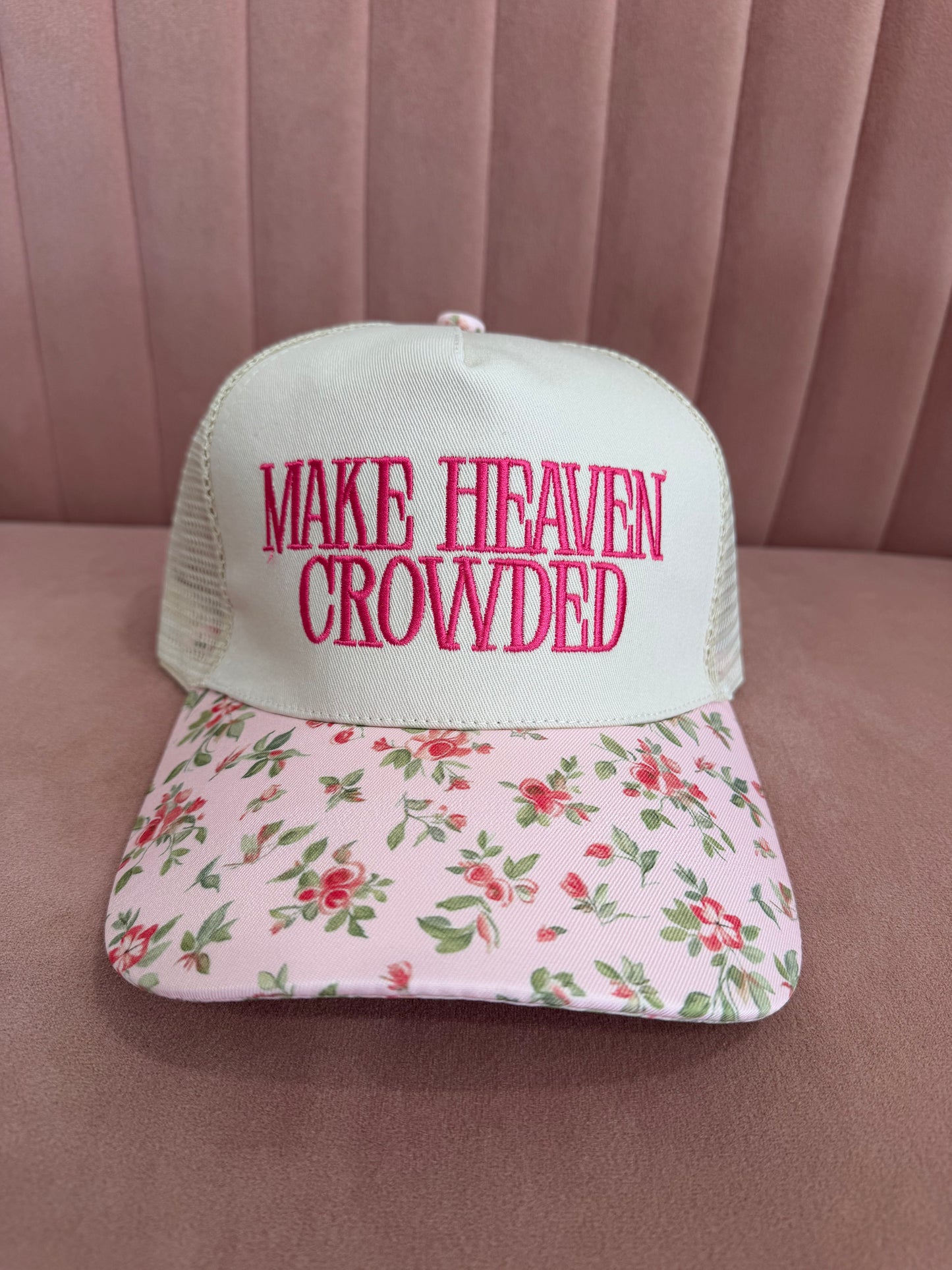 Make Heaven Crowded Pink Floral Hat