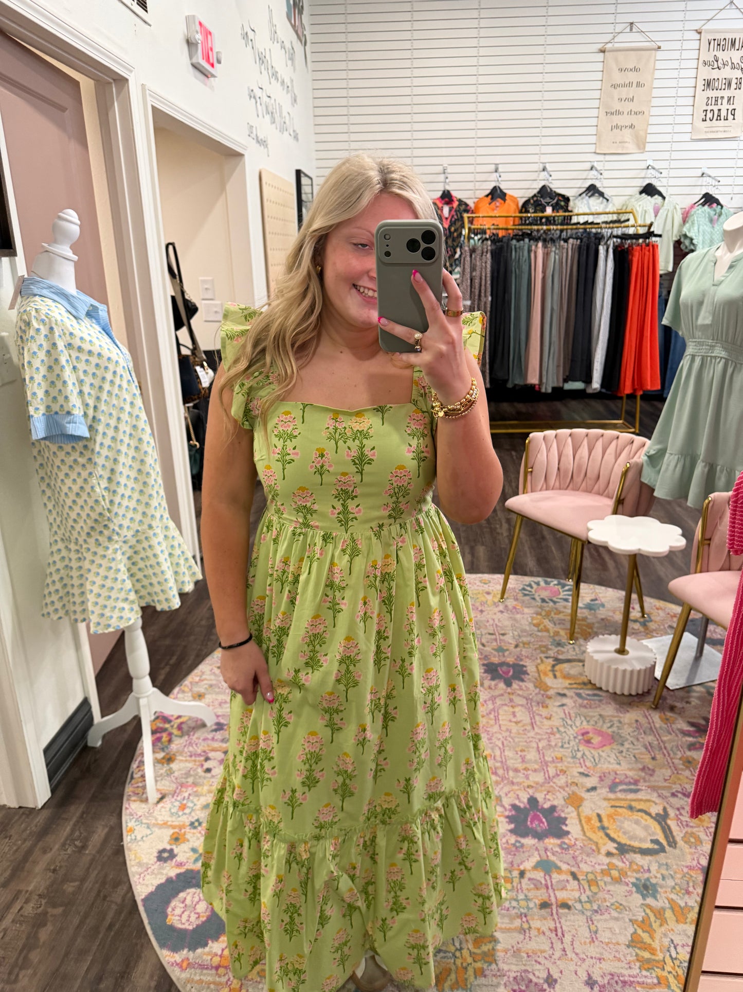 Wildflower Sage Dress (117)