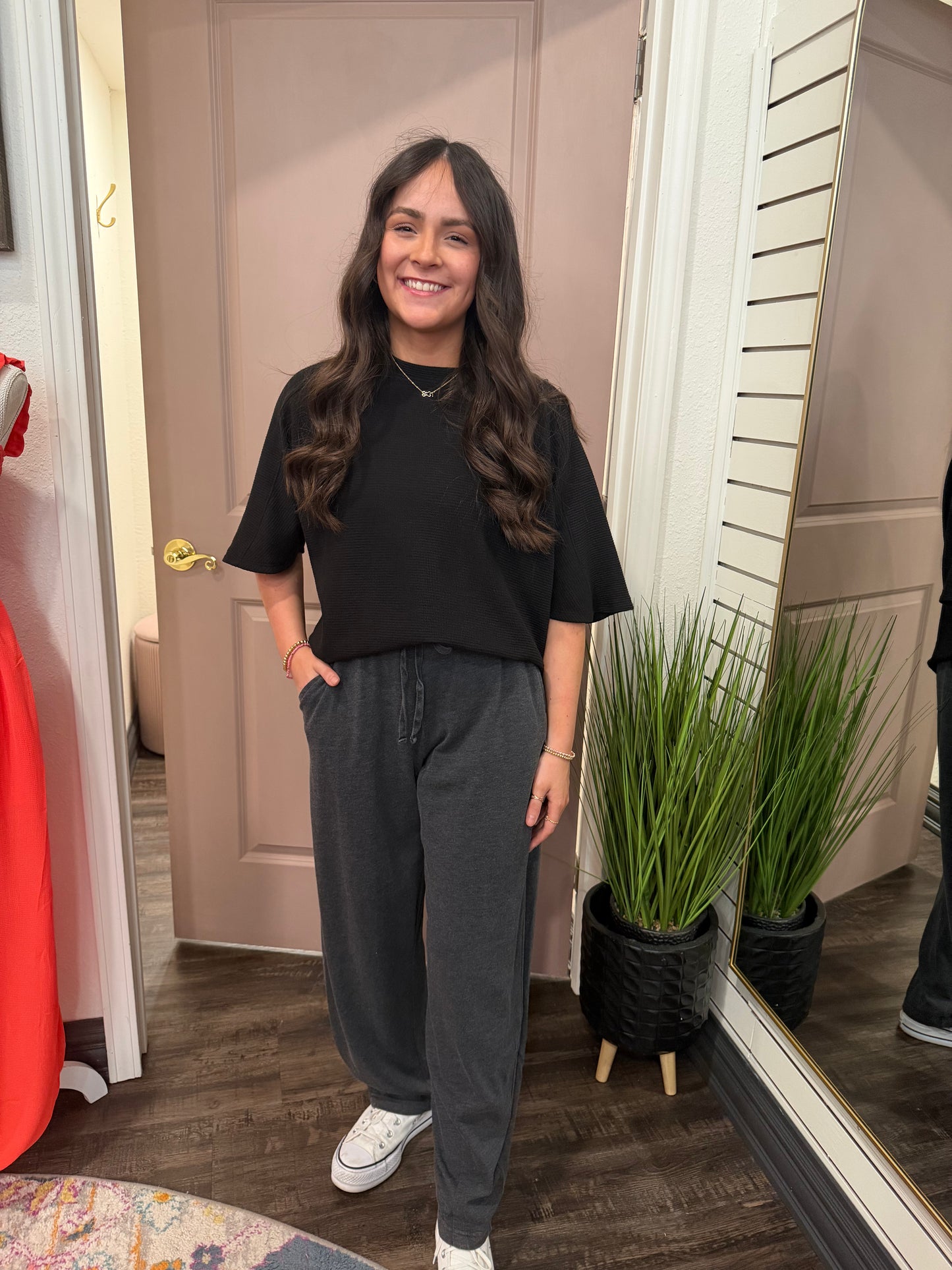On Repeat Black Barrel Pants (117)