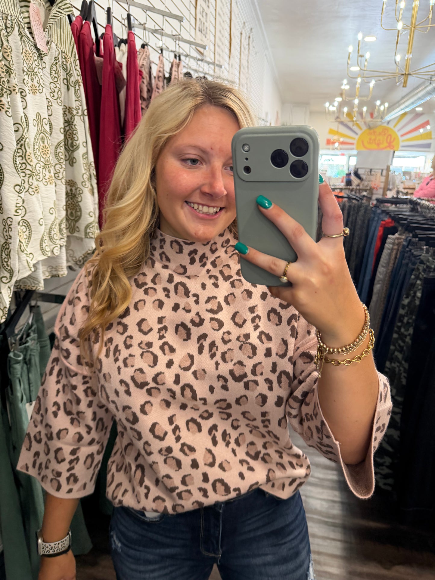 Pink Cheetah Sweater