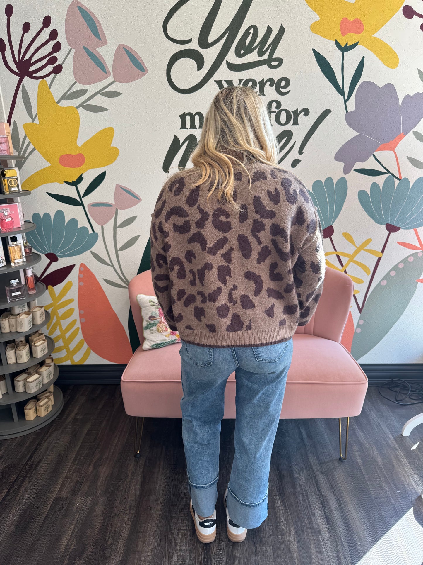 Mocha Leopard Tie Sweater