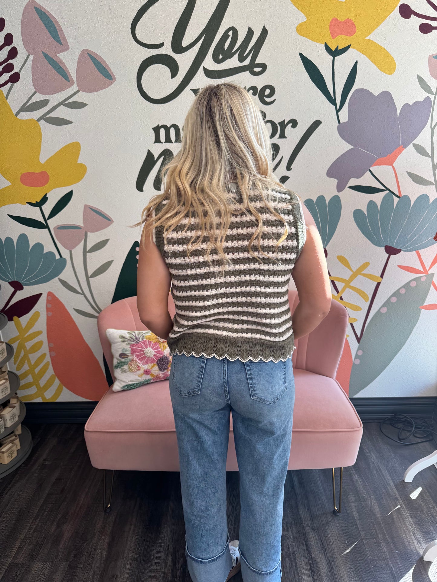 Olive And Cream Sweater